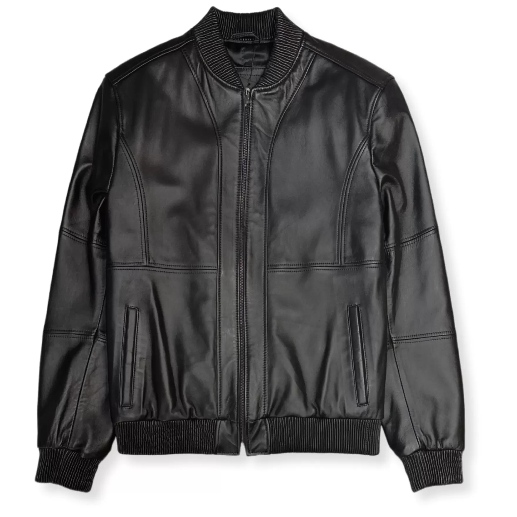 New Edition Fashion Coats & Outerwear-Domingo Leather Bomber Jacket Black