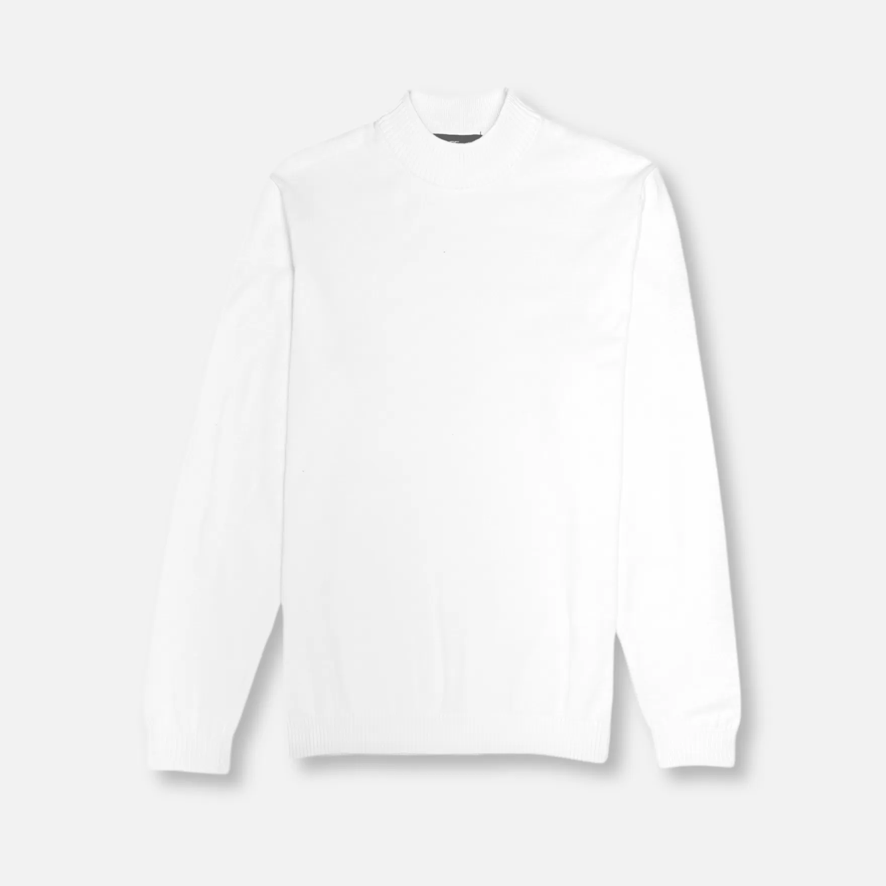 New Edition Fashion Sweaters-Donald Mock Neck Sweater White