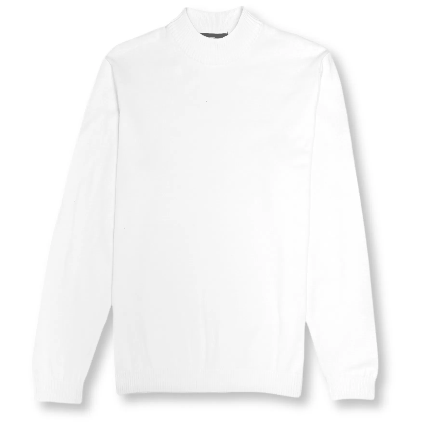 New Edition Fashion Sweaters-Donald Mock Neck Sweater White