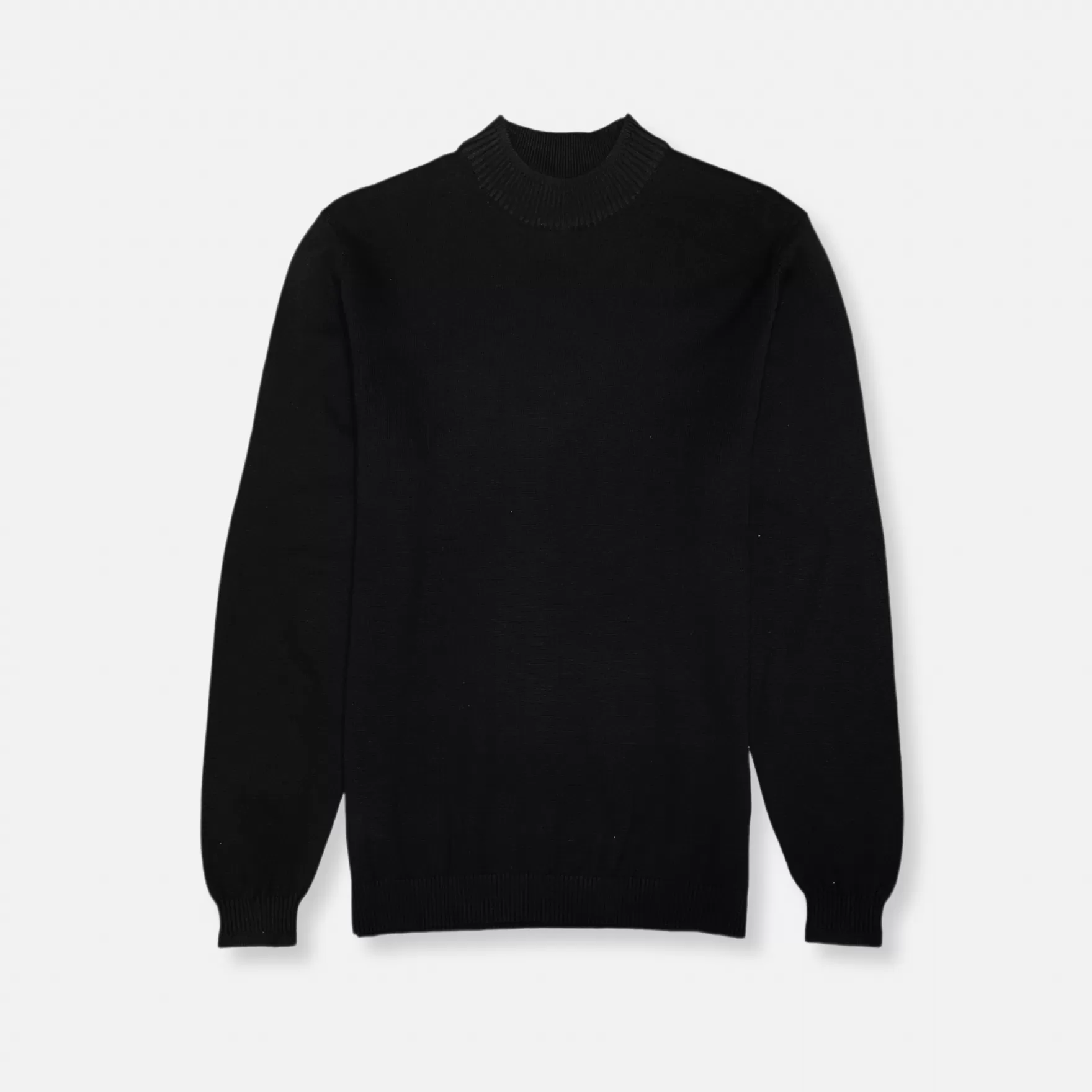 New Edition Fashion Sweaters-Donald Mock Neck Sweater Black