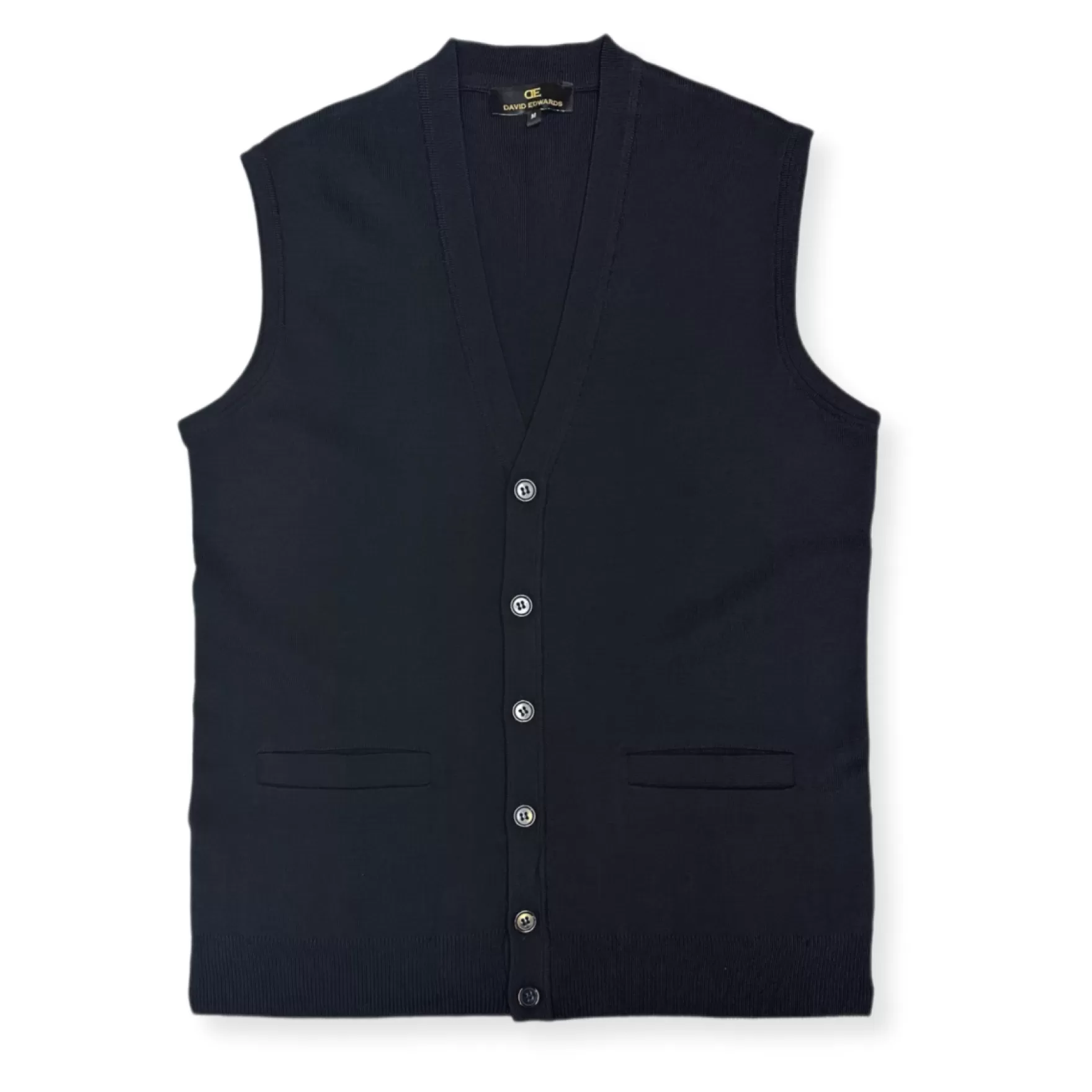 New Edition Fashion Vests-Dowlin Solid Knitted Sweater Vest Navy