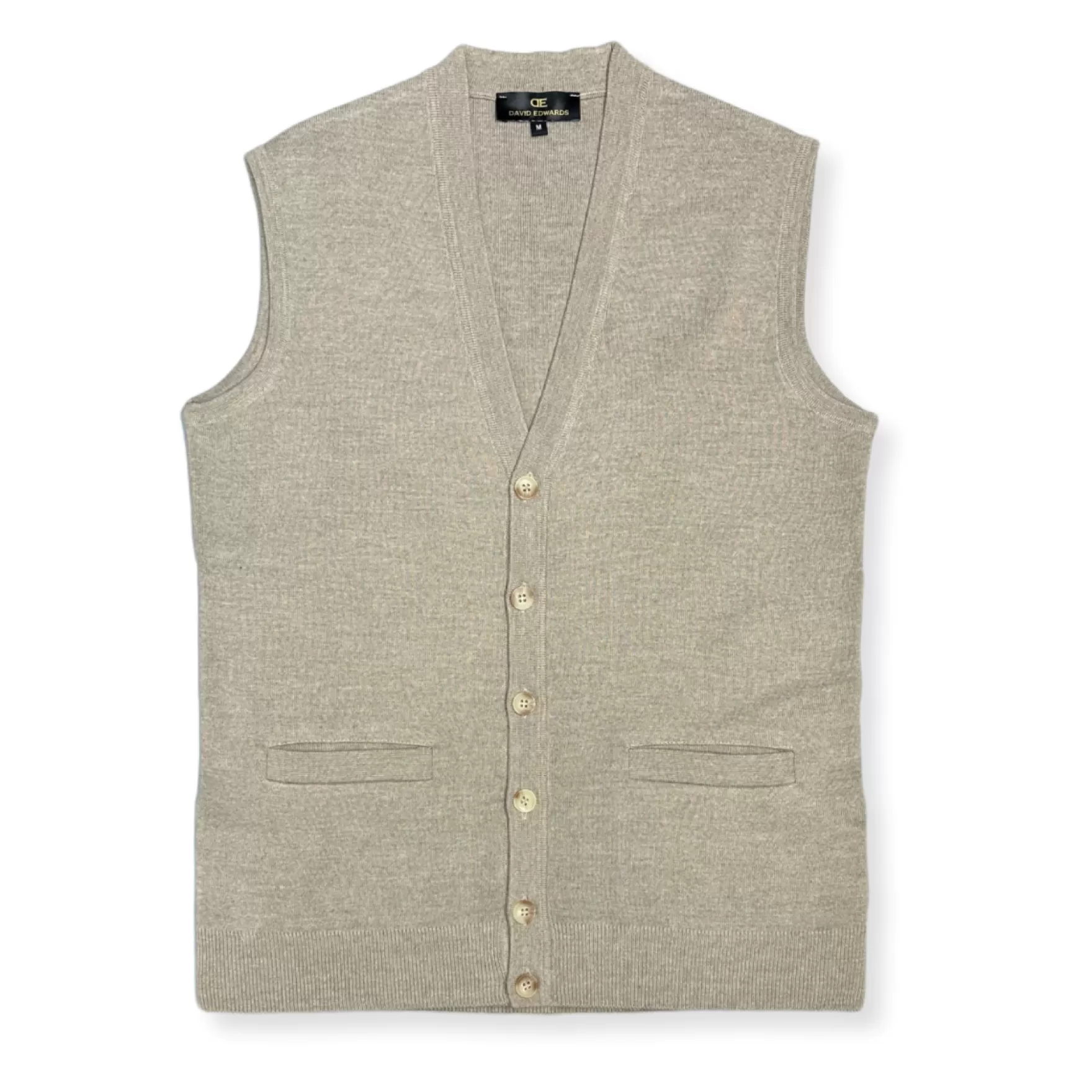 New Edition Fashion Vests-Dowlin Solid Knitted Sweater Vest Beige