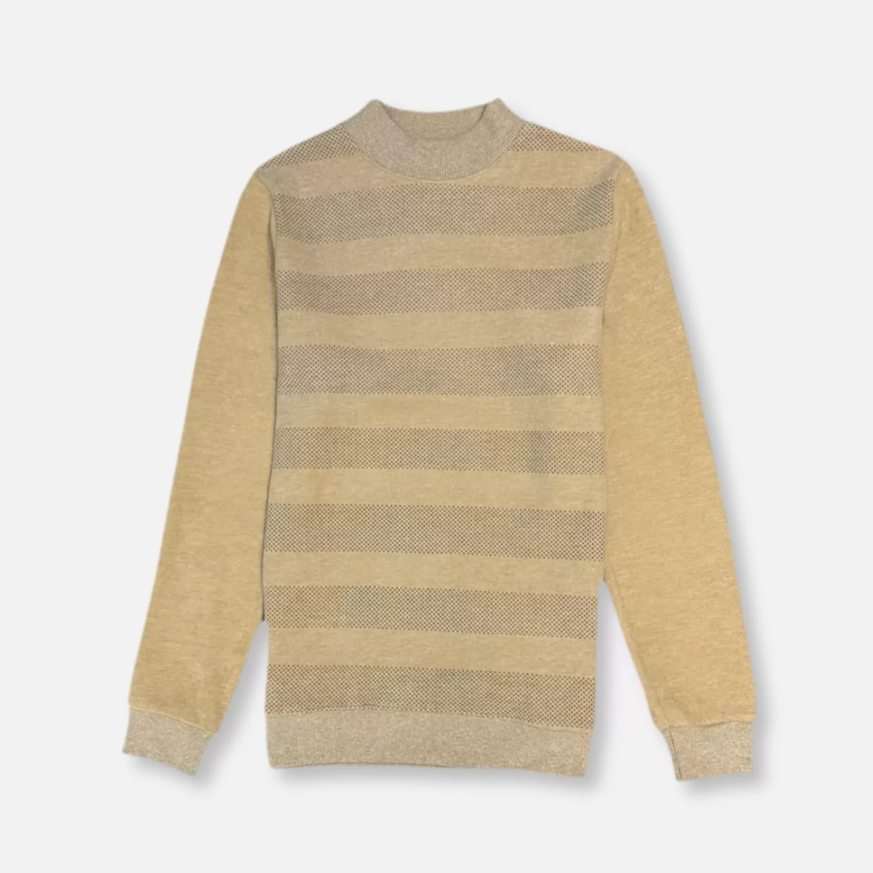 New Edition Fashion Sweaters-Dozier Dotted Mockneck Sweater Camel