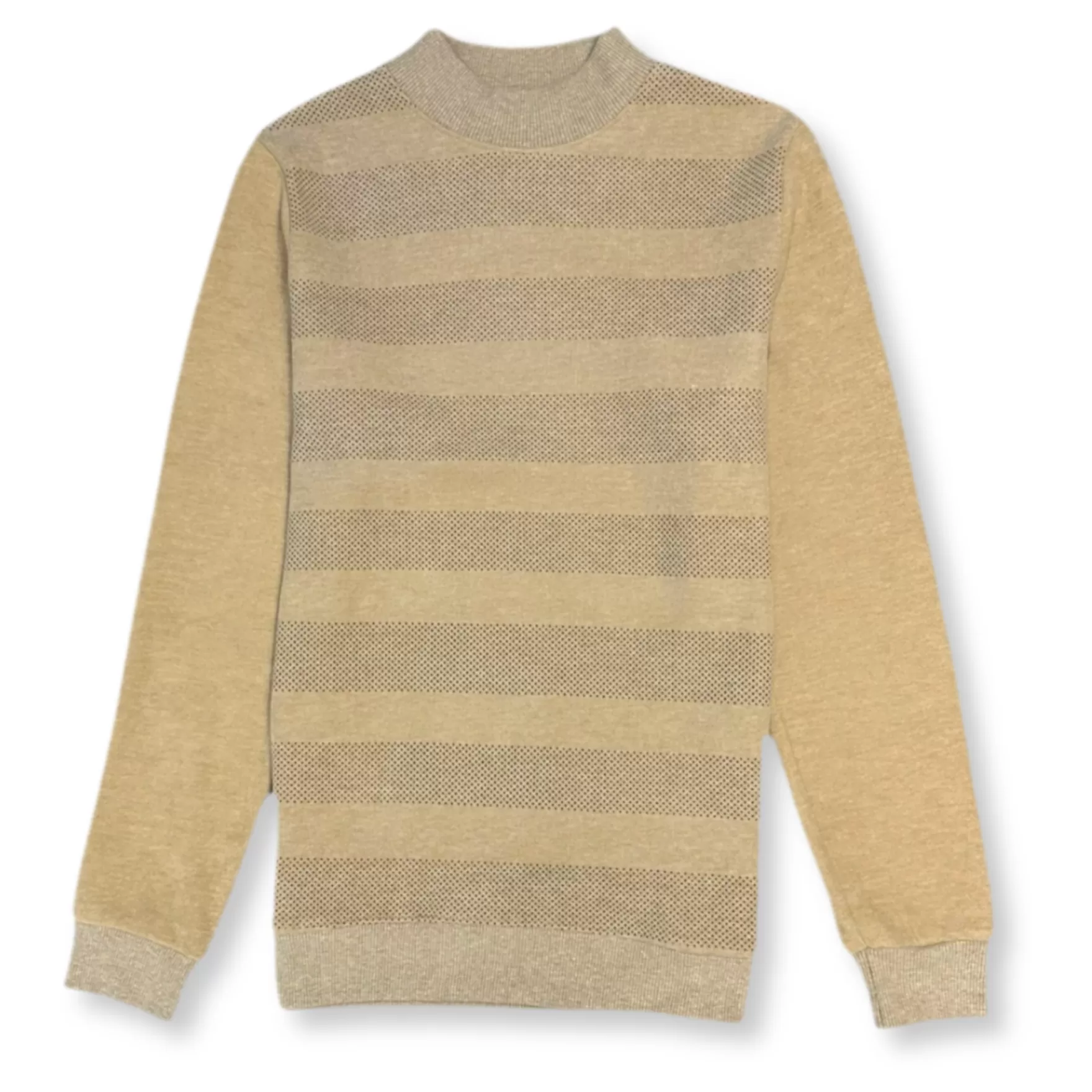 New Edition Fashion Sweaters-Dozier Dotted Mockneck Sweater Camel