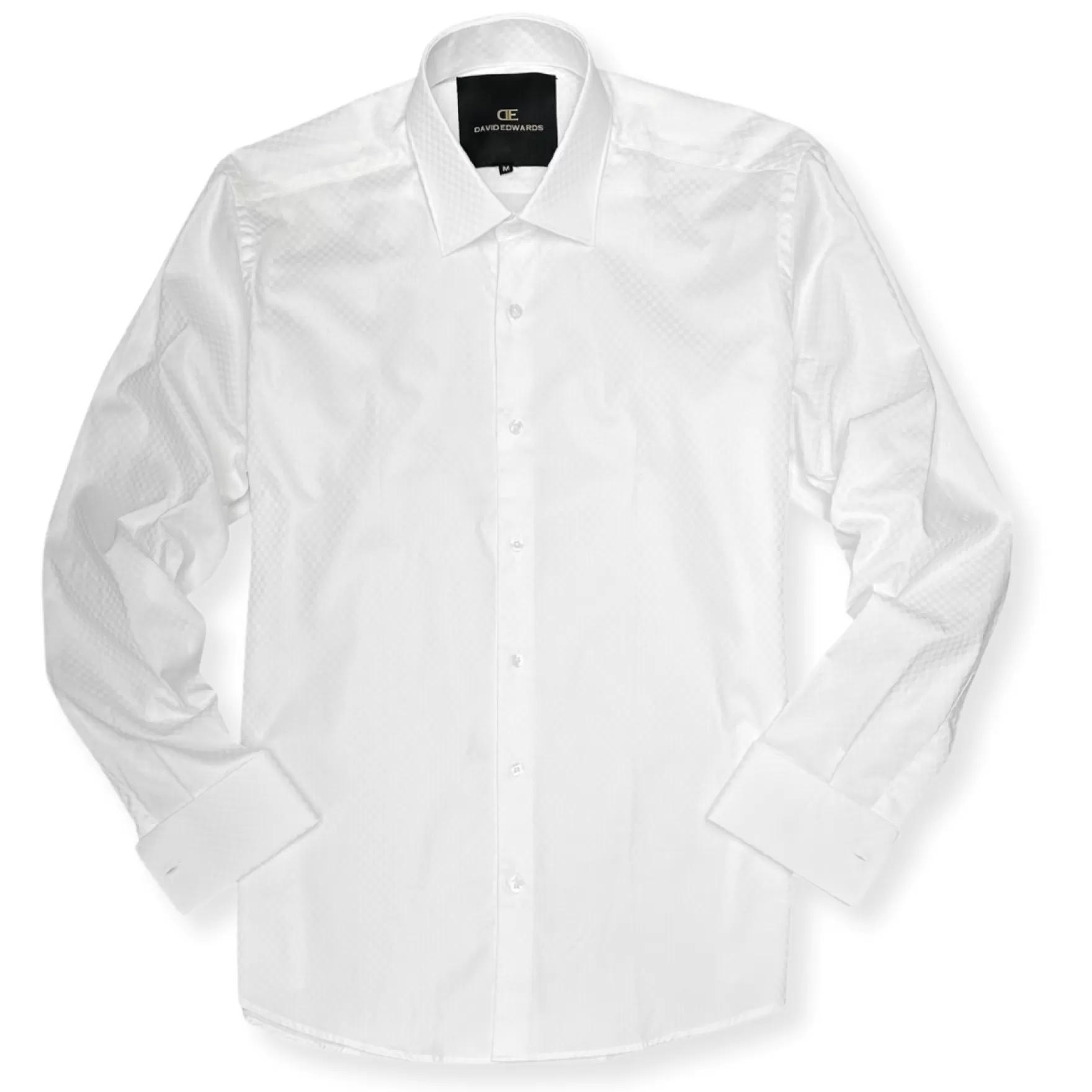 New Edition Fashion Dress Shirts-Dreger Long Sleeve Checkered Shirt White