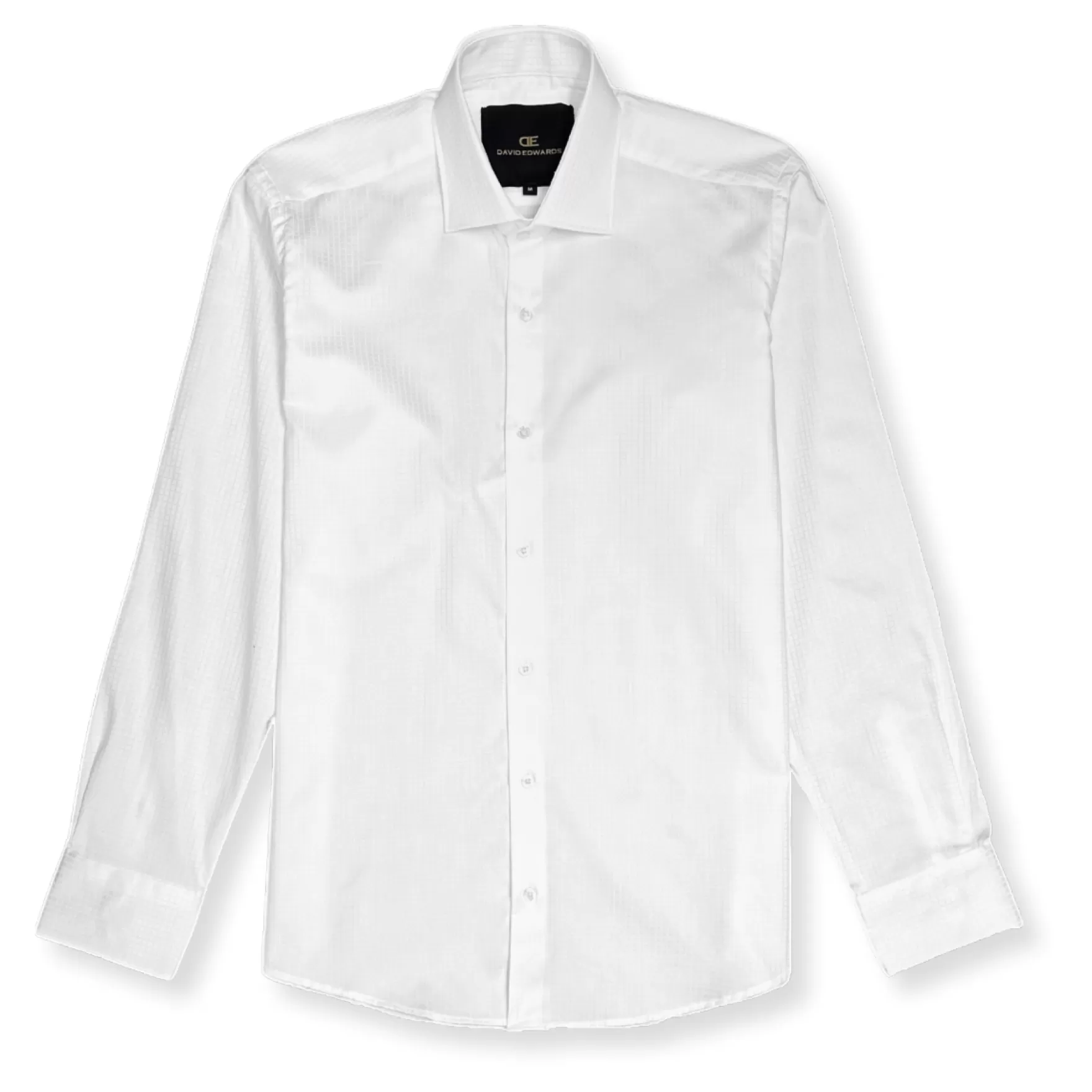 New Edition Fashion Dress Shirts-Drisko Long Sleeve Checkered Shirt White