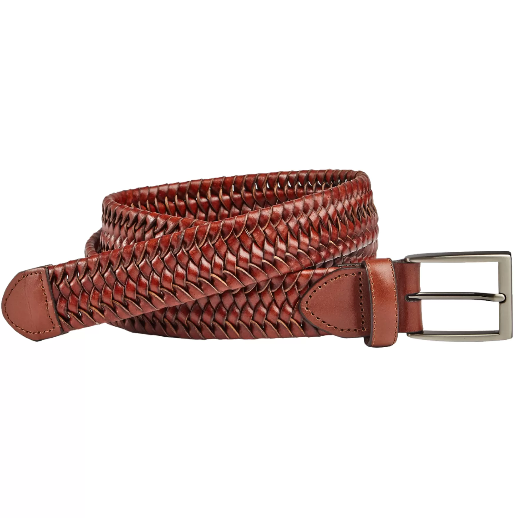 New Edition Fashion Belts-Drizzle Braided Belt Cognac