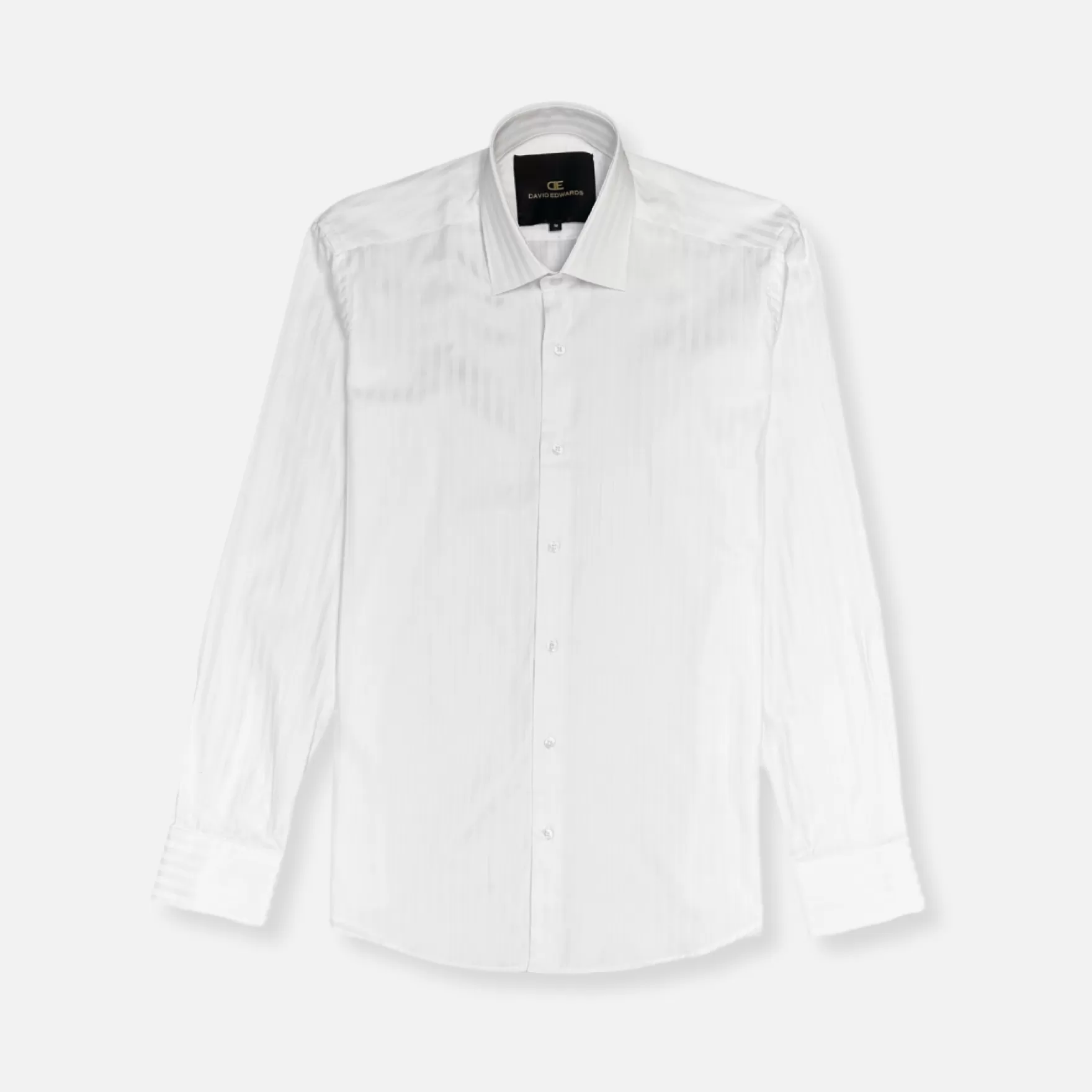 New Edition Fashion Dress Shirts-Drohan Long Sleeve Striped Shirt White