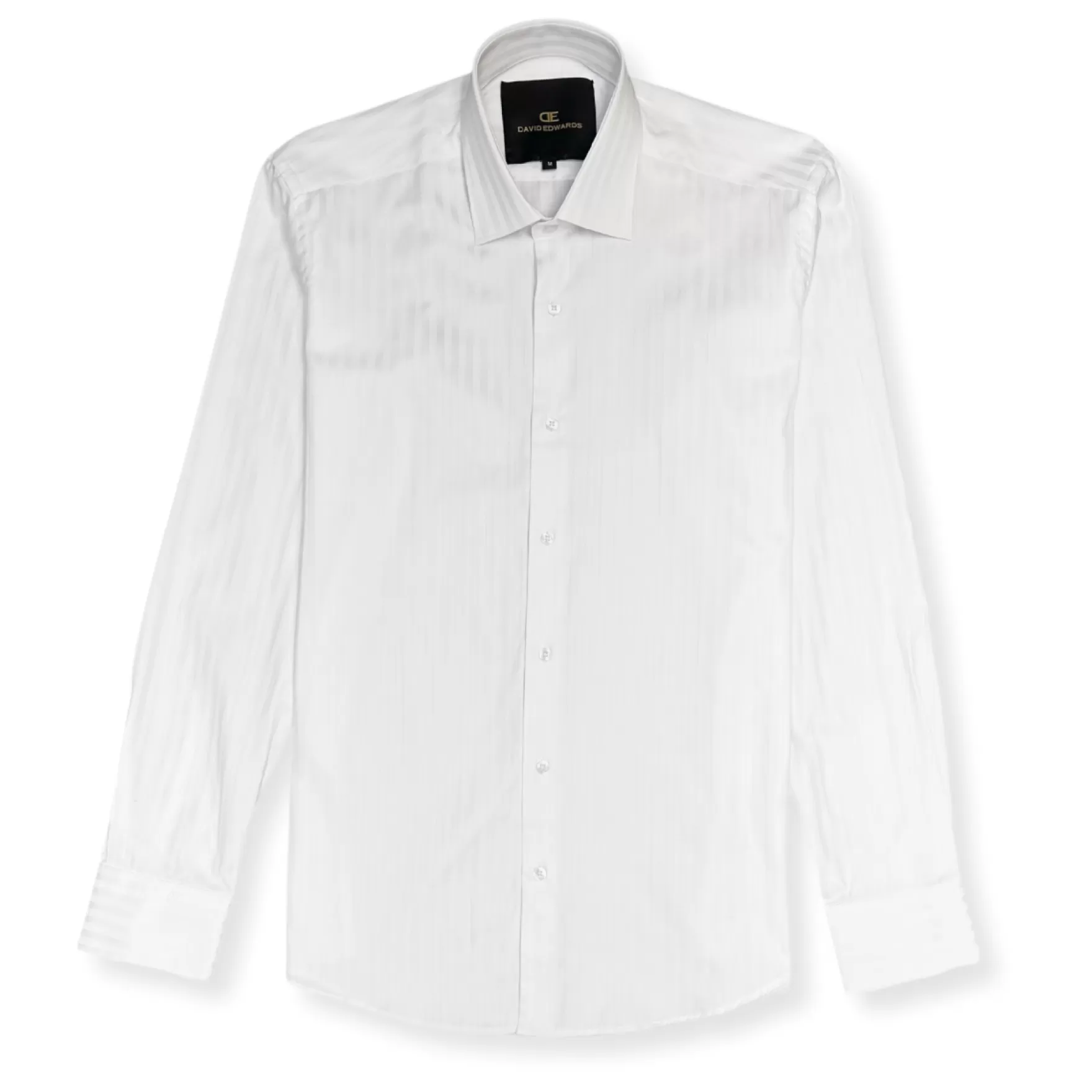 New Edition Fashion Dress Shirts-Drohan Long Sleeve Striped Shirt White