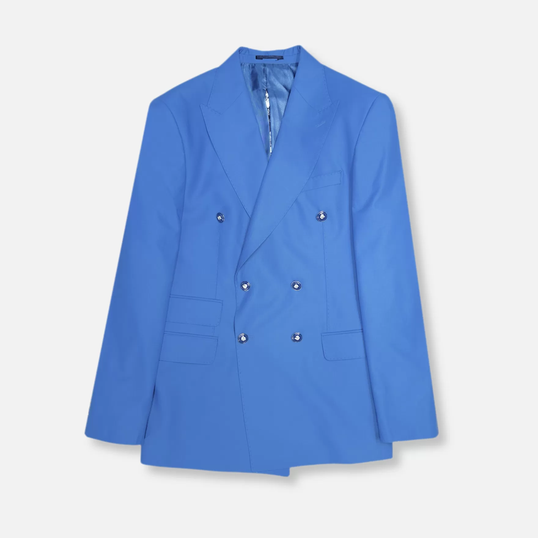 New Edition Fashion Suits-Du2019Agosta Double Breasted Suit Blue