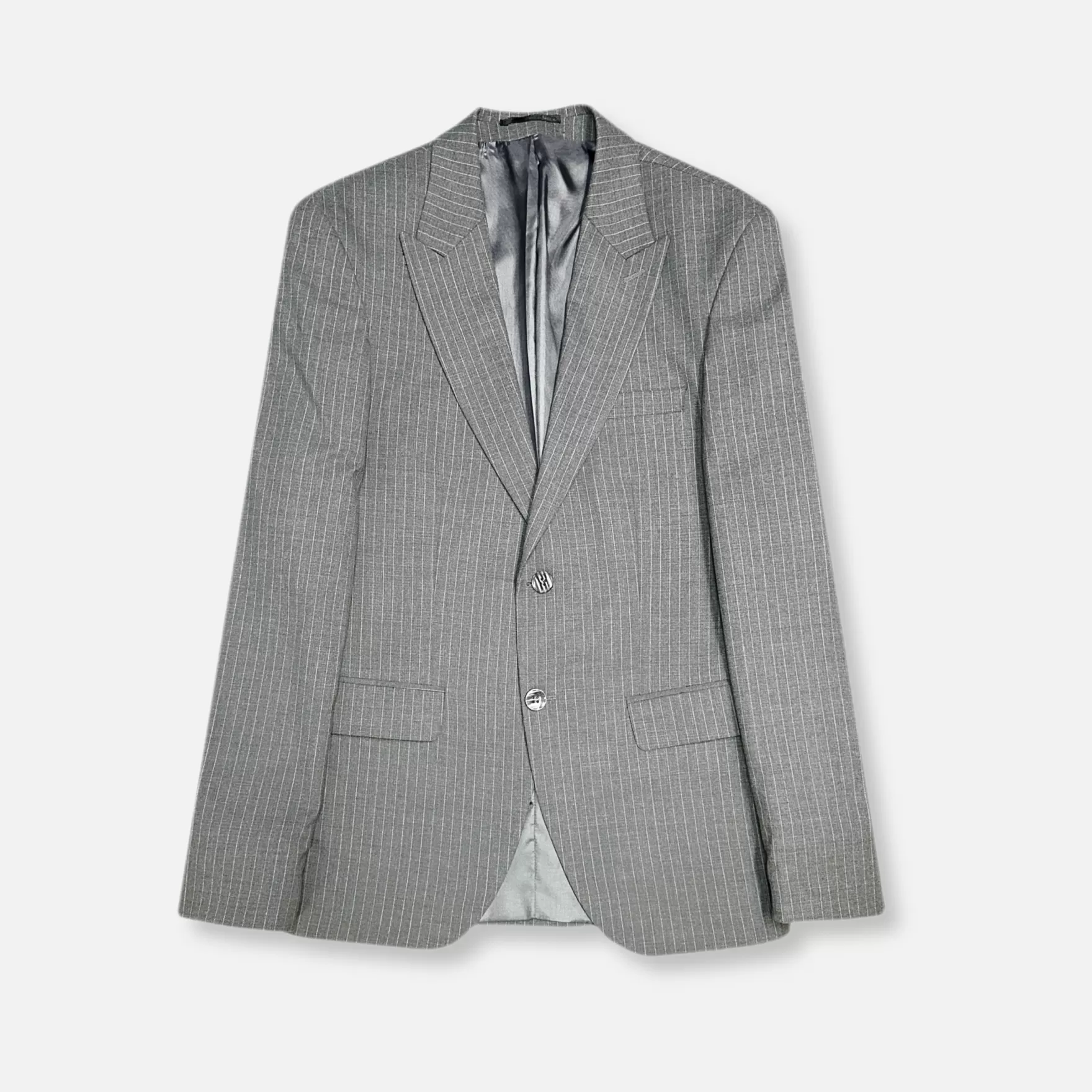 New Edition Fashion Suits-Du2019Ambrosi Striped Vested Suit Grey