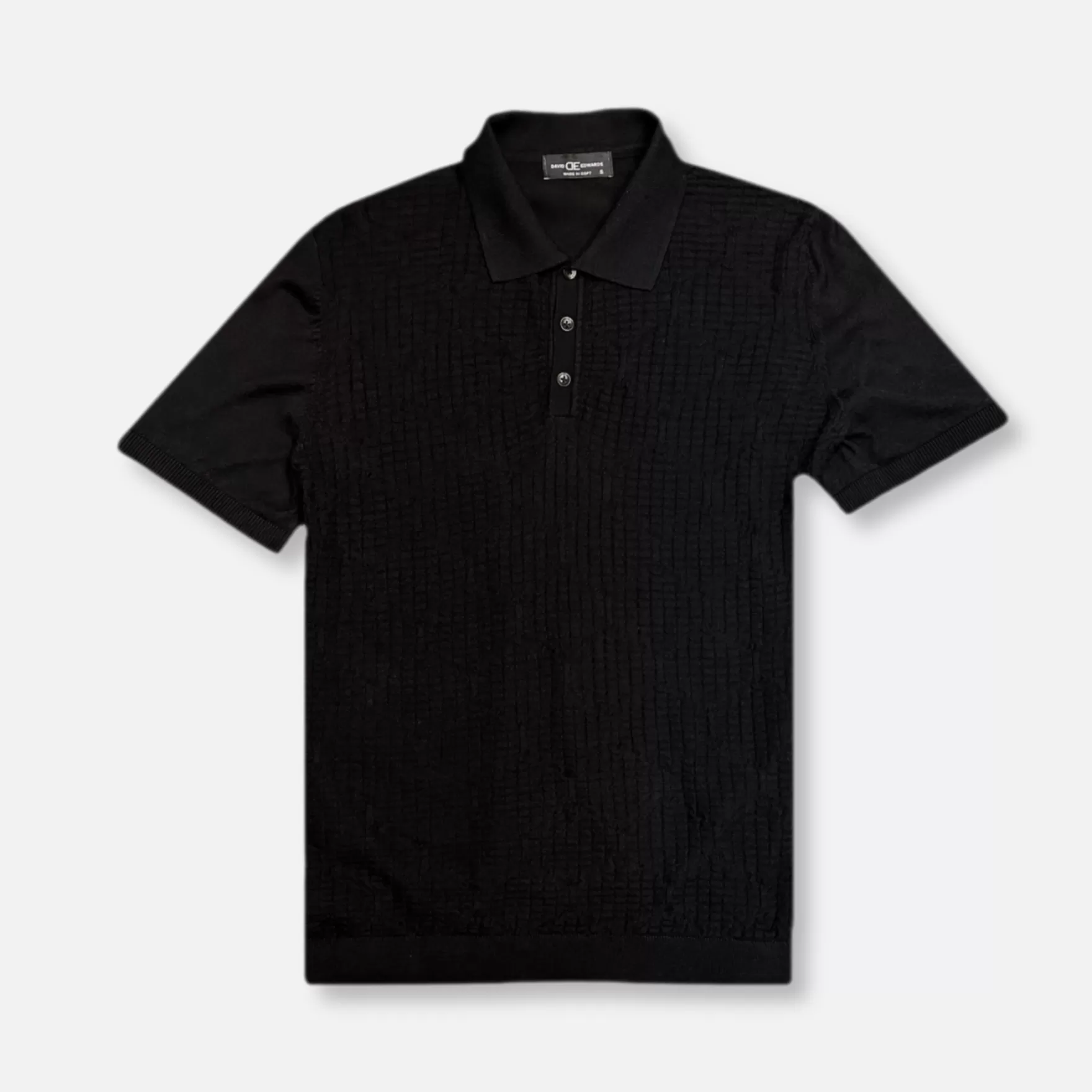 Needle & Thread Polos-Dunbar Knitted Polo Shirt Black