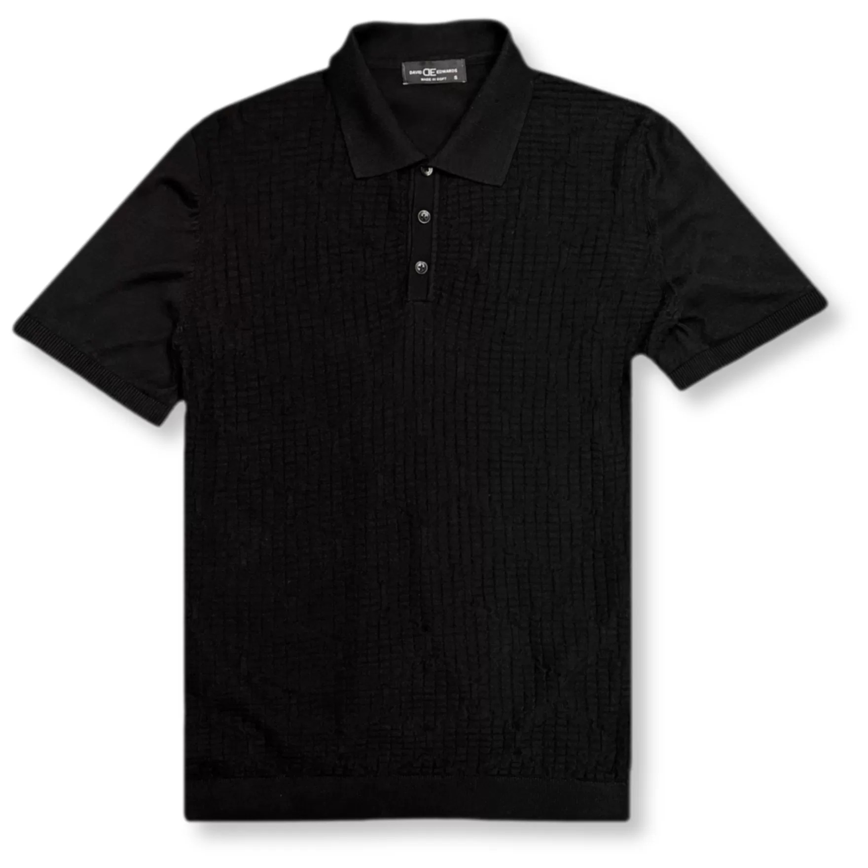 Needle & Thread Polos-Dunbar Knitted Polo Shirt Black