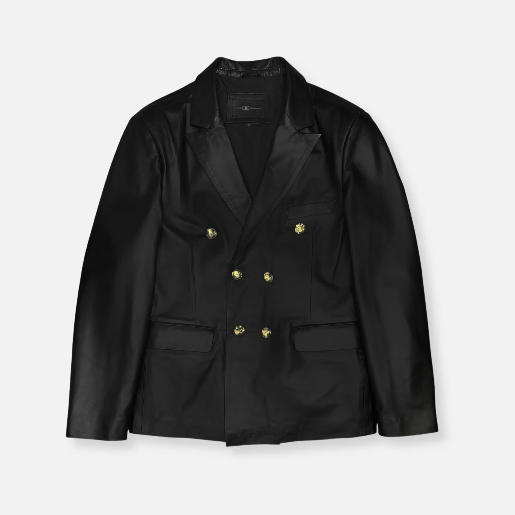 New Edition Fashion Blazers & Sportcoats | Coats & Outerwear-Dunning Double Breasted Leather Blazer Black