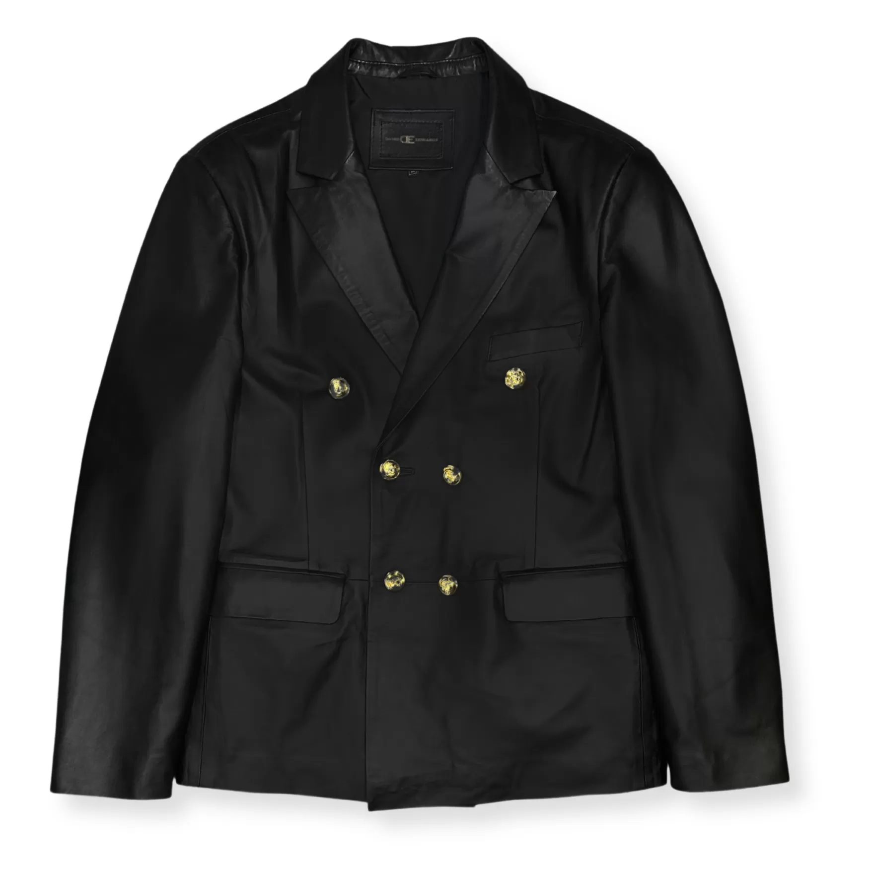 New Edition Fashion Blazers & Sportcoats | Coats & Outerwear-Dunning Double Breasted Leather Blazer Black