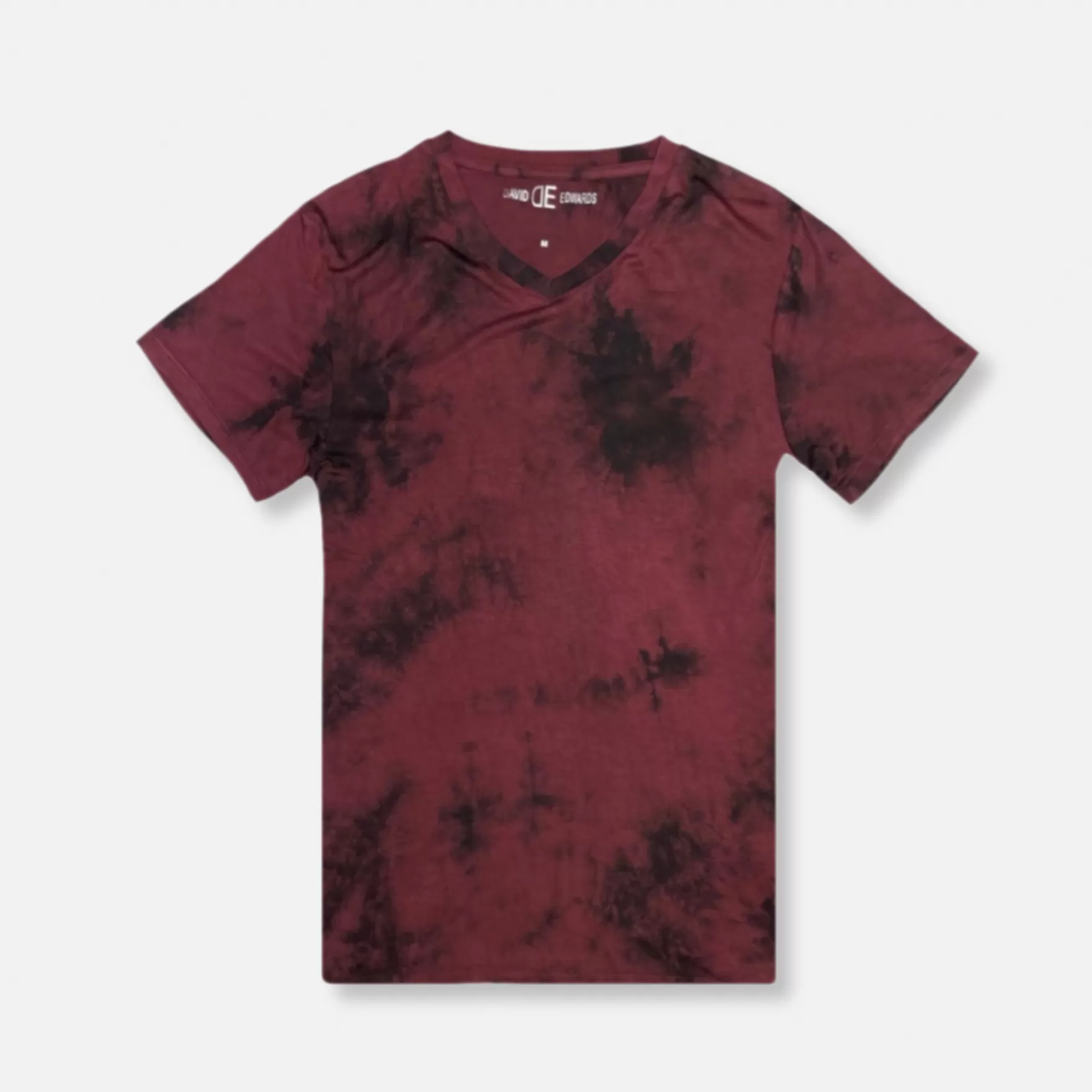 New Edition Fashion T-shirts-Durham V-neck Tie-Dye T-Shirt Burgundy