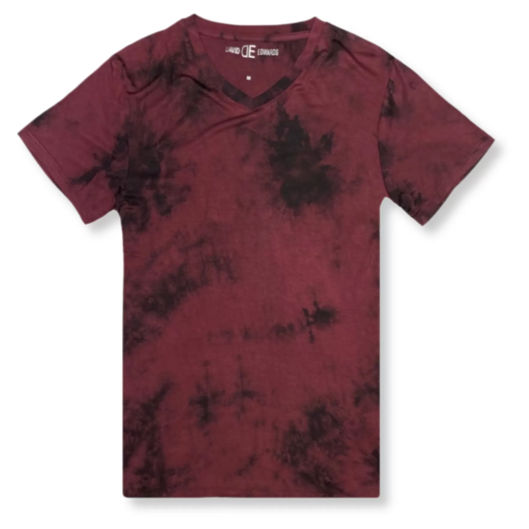 New Edition Fashion T-shirts-Durham V-neck Tie-Dye T-Shirt Burgundy