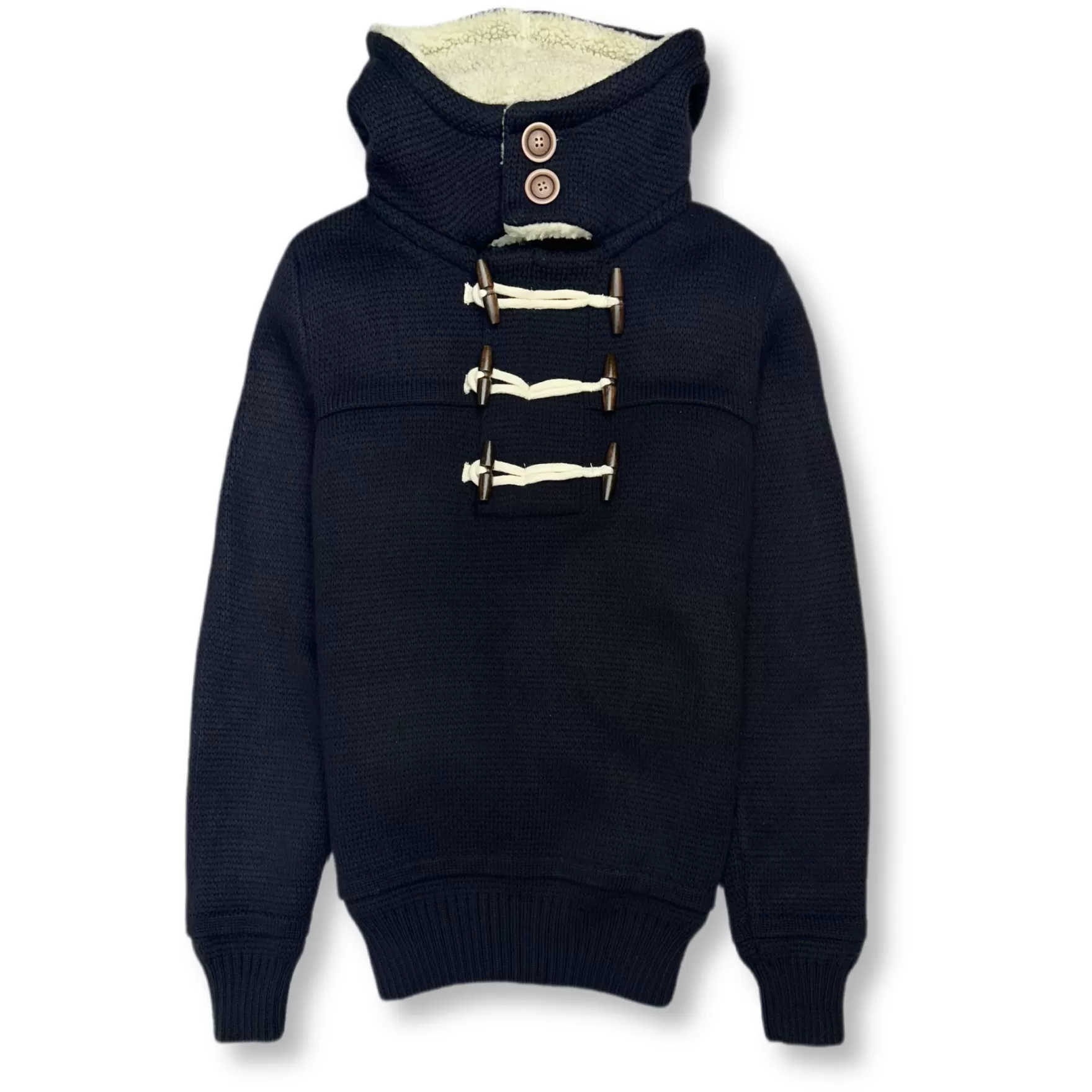 New Edition Fashion Sweaters-Durrell Toggle Knit Hoodie Navy