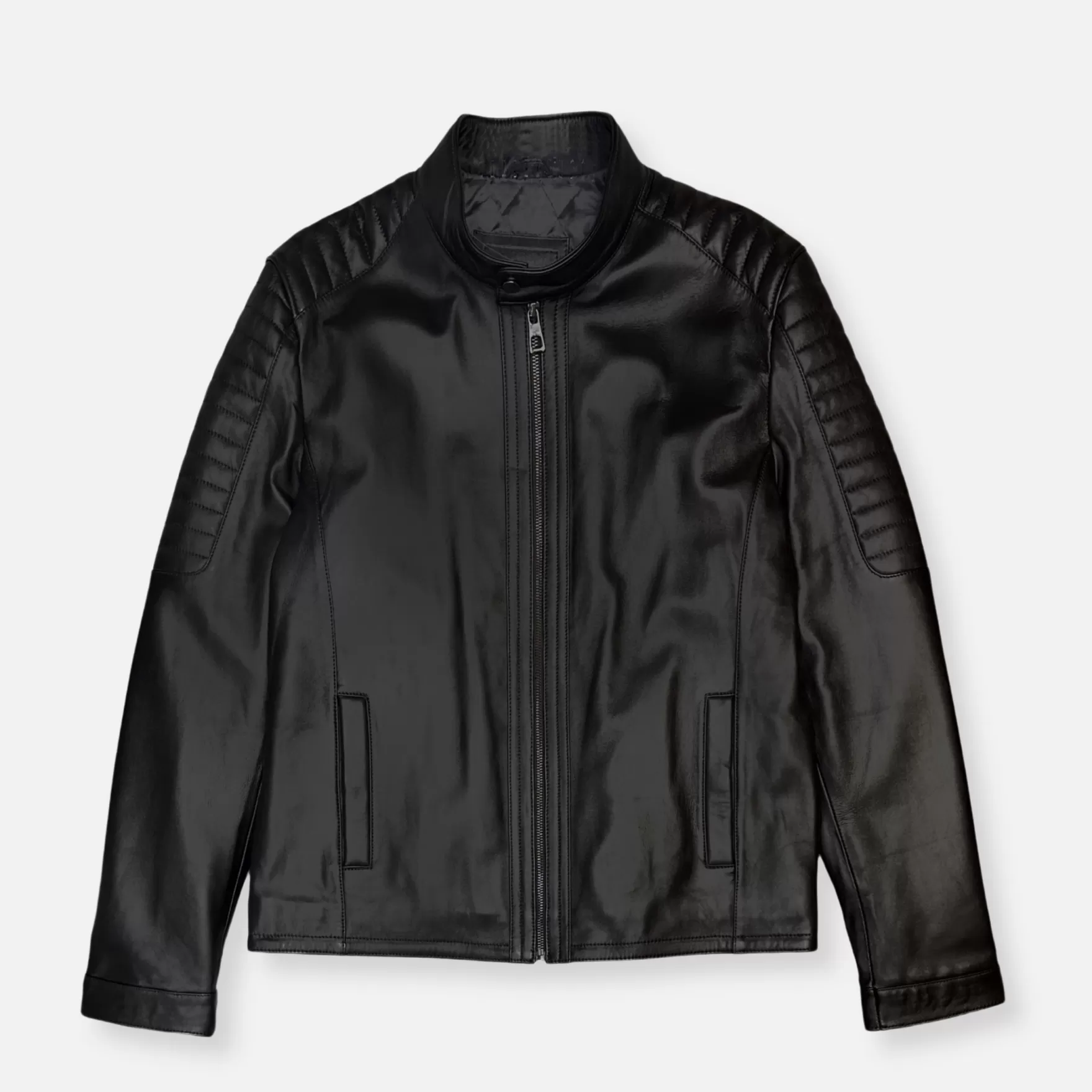 New Edition Fashion Coats & Outerwear-Dylan Racer Leather Jacket Black