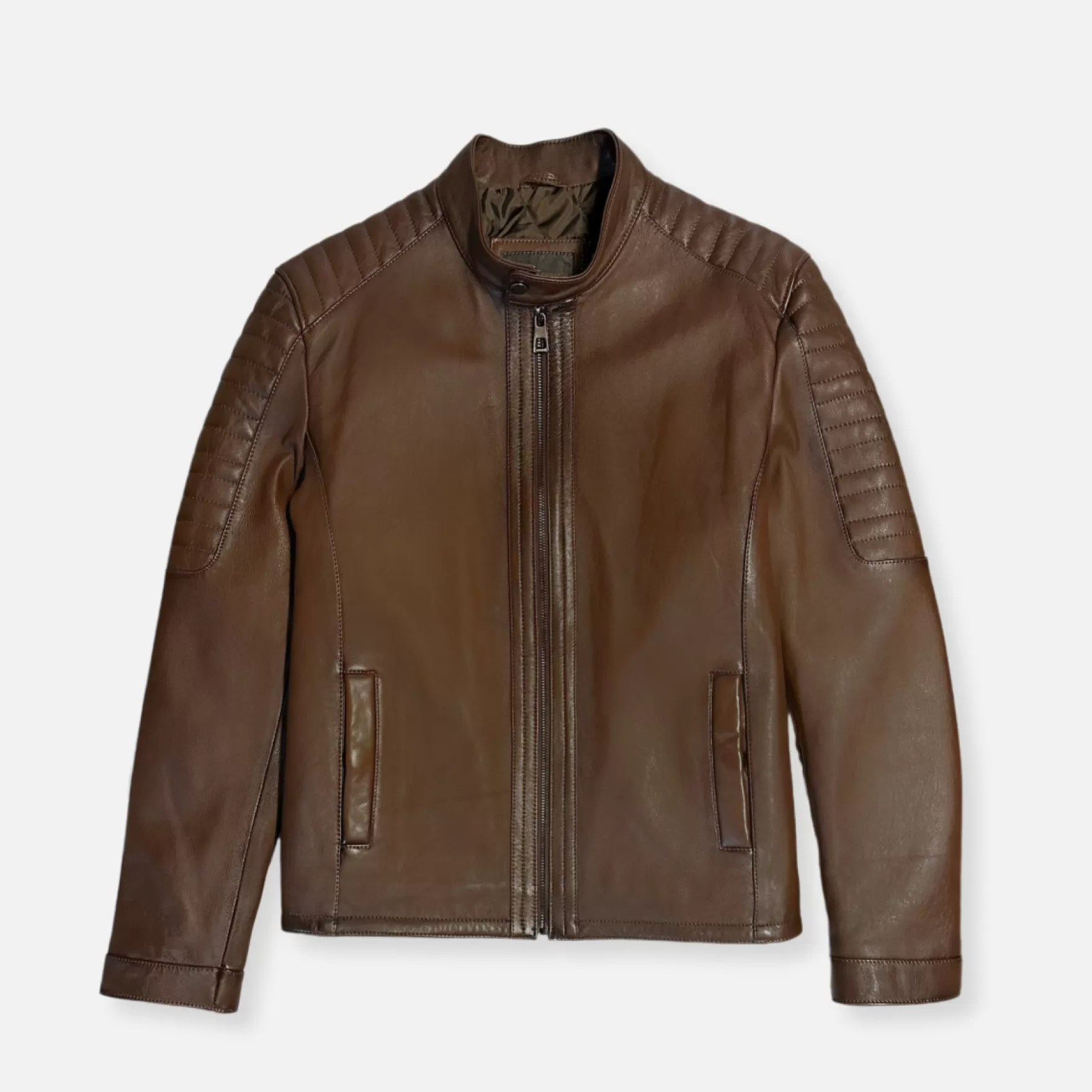 New Edition Fashion Coats & Outerwear-Dylan Racer Leather Jacket Brown