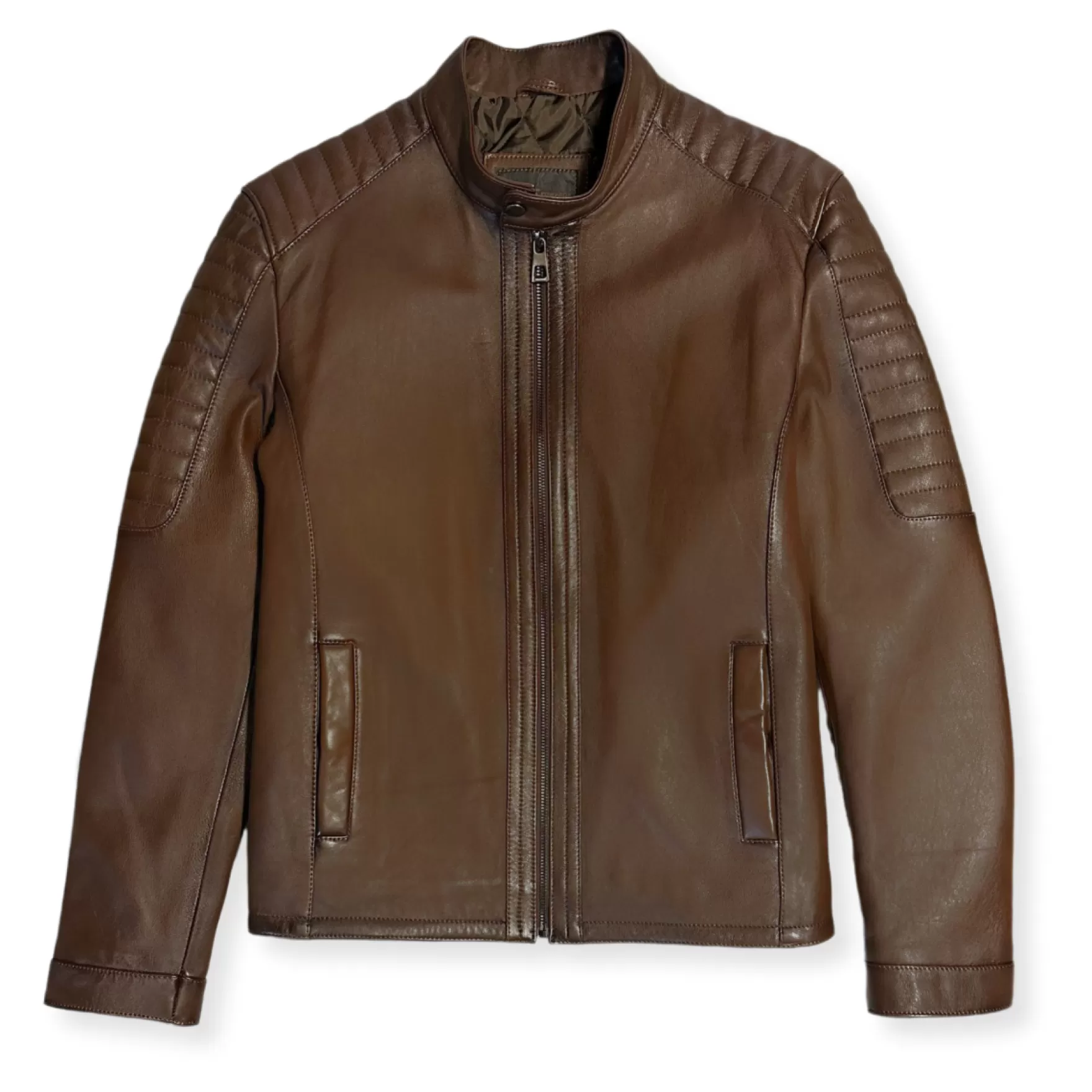 New Edition Fashion Coats & Outerwear-Dylan Racer Leather Jacket Brown