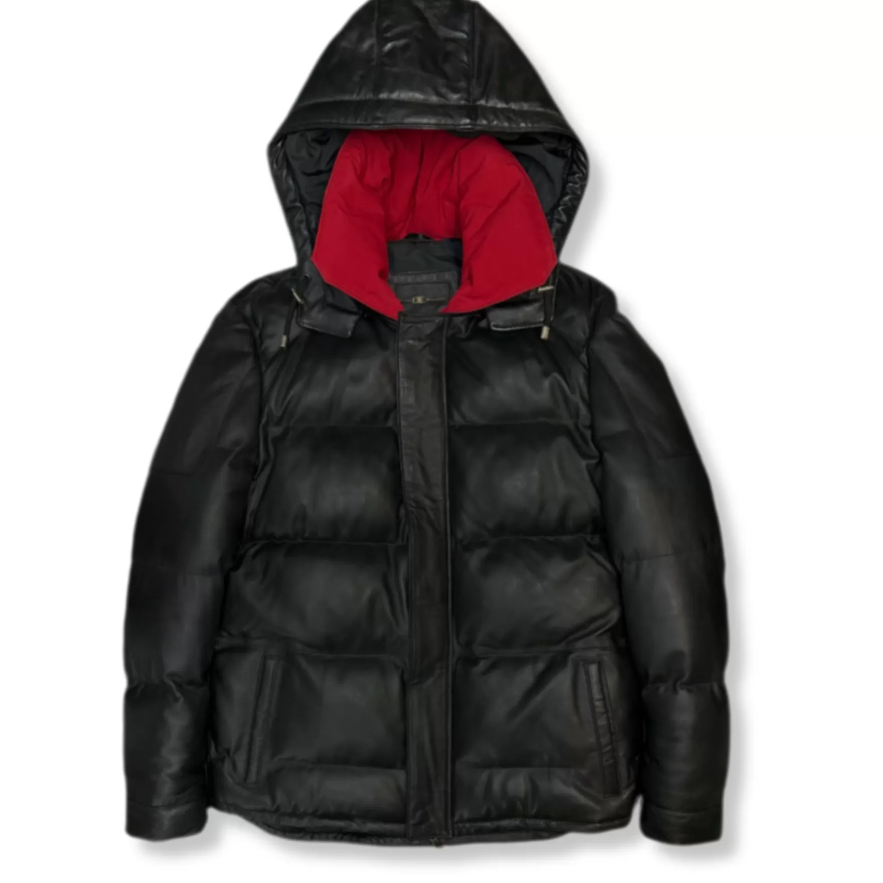 New Edition Fashion Coats & Outerwear-Dyson Down Puffer Leather Jacket Black