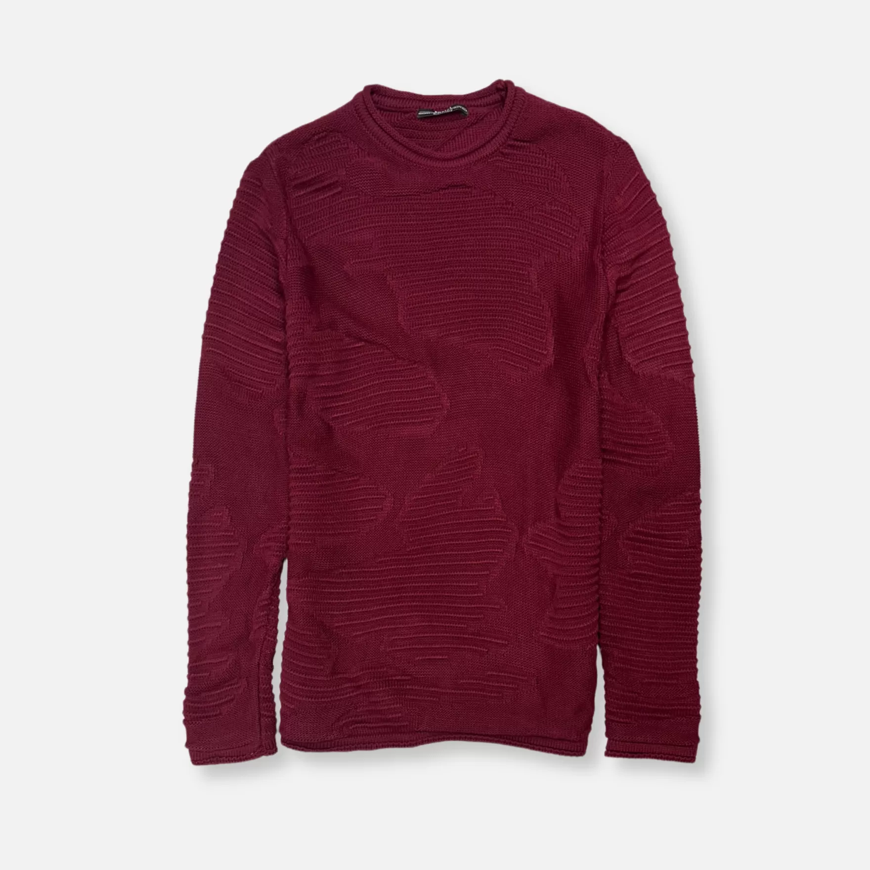 New Edition Fashion Sweaters-Elian Knit Camo Sweater Burgundy