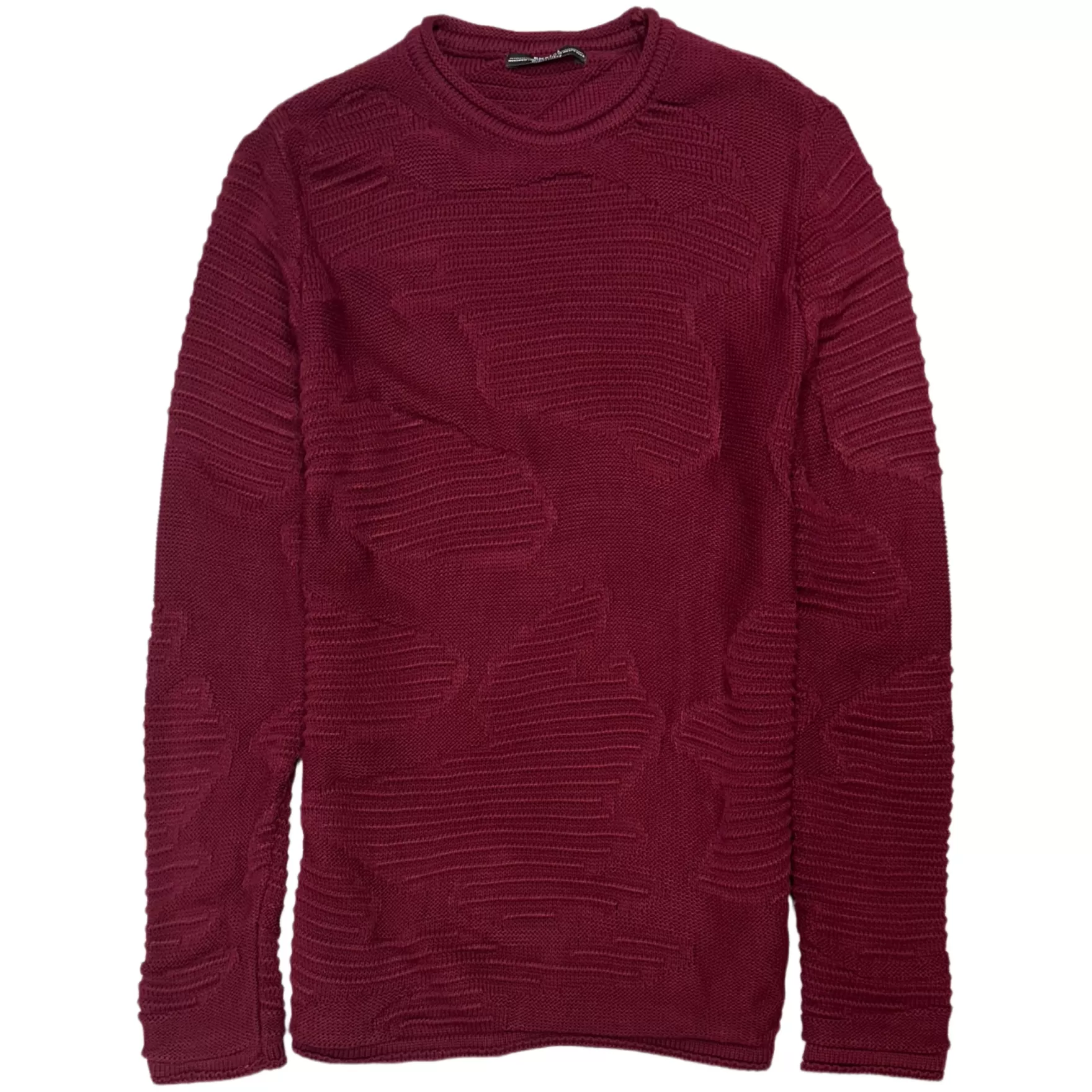 New Edition Fashion Sweaters-Elian Knit Camo Sweater Burgundy