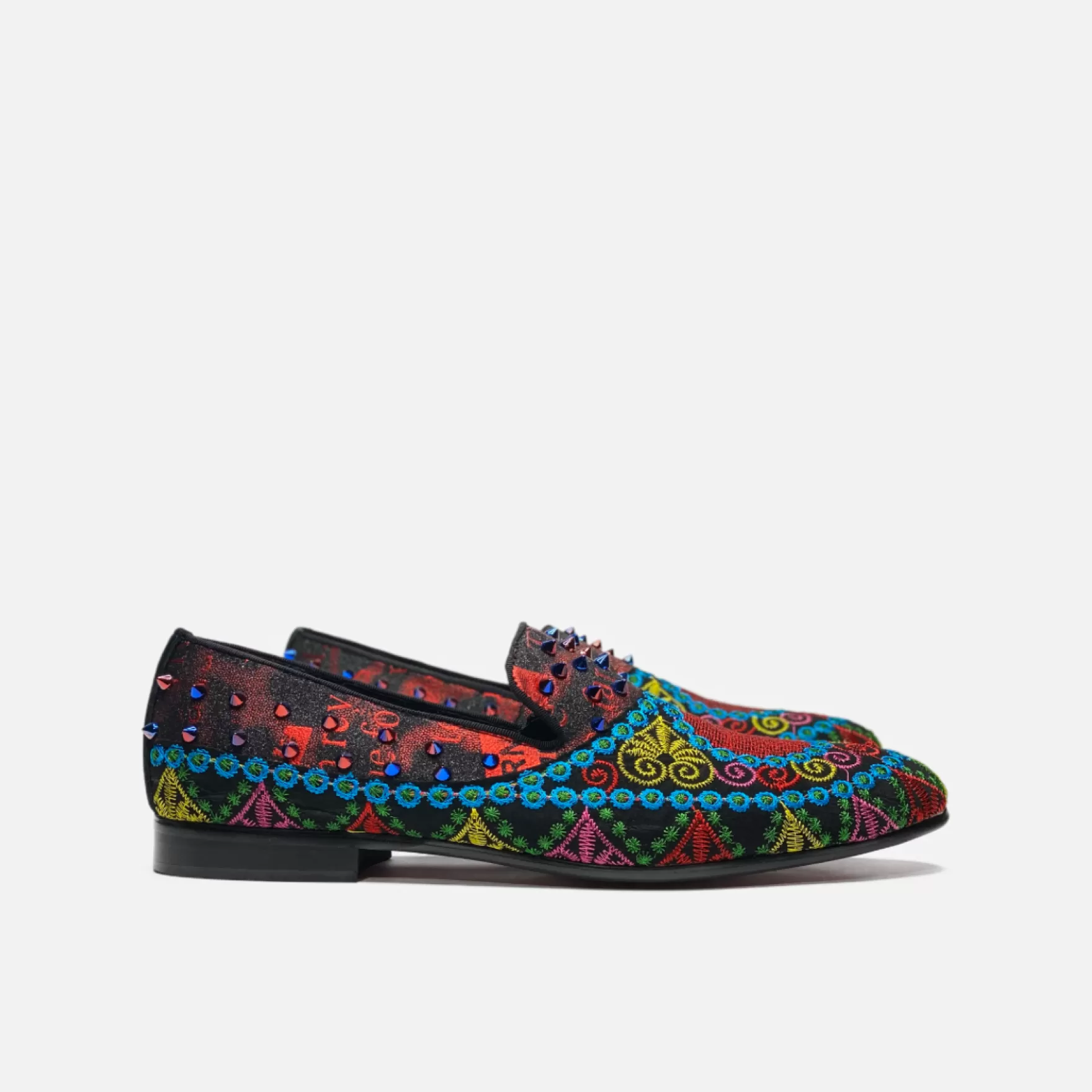 New Edition Fashion Formal Shoes | Loafers & Slip Ons-Fisher Embroidered Slip On Dress Shoes Multi