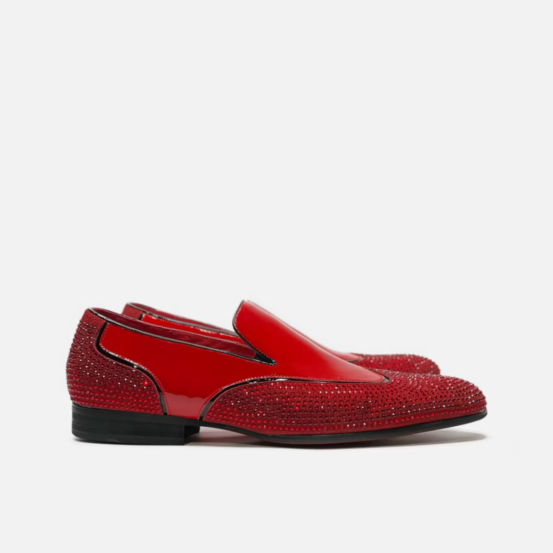 New Edition Fashion Formal Shoes | Loafers & Slip Ons-Fonzie Slip On Wingtip Dress Shoes Red