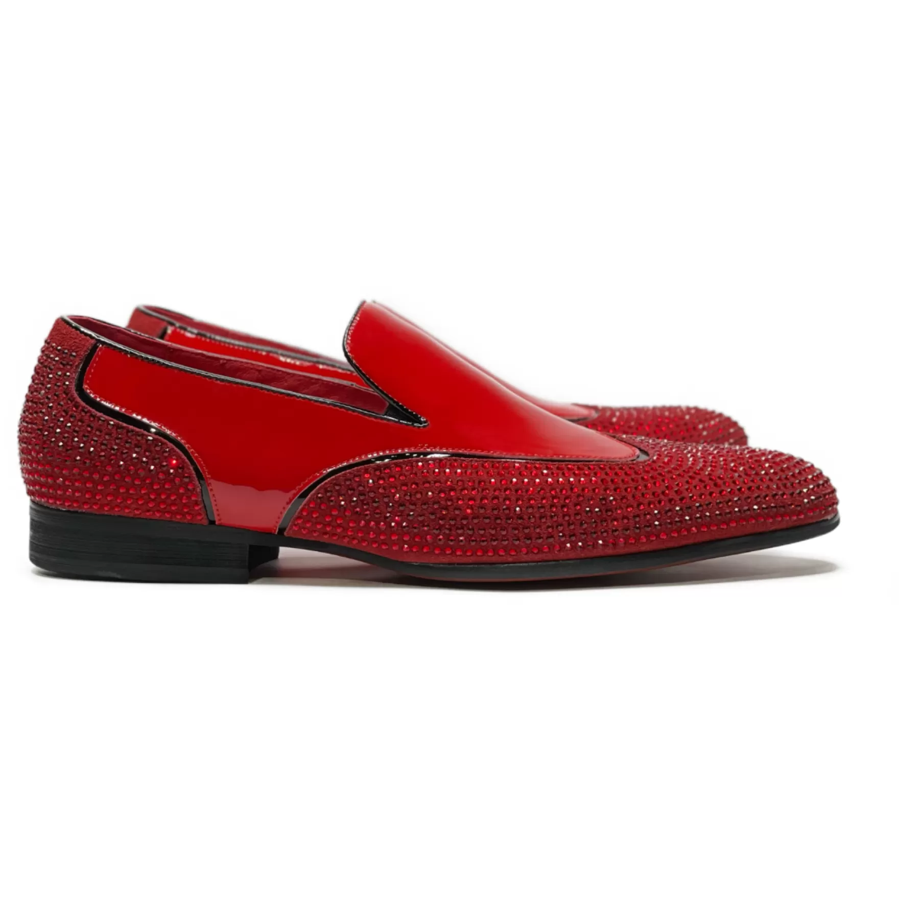 New Edition Fashion Formal Shoes | Loafers & Slip Ons-Fonzie Slip On Wingtip Dress Shoes Red