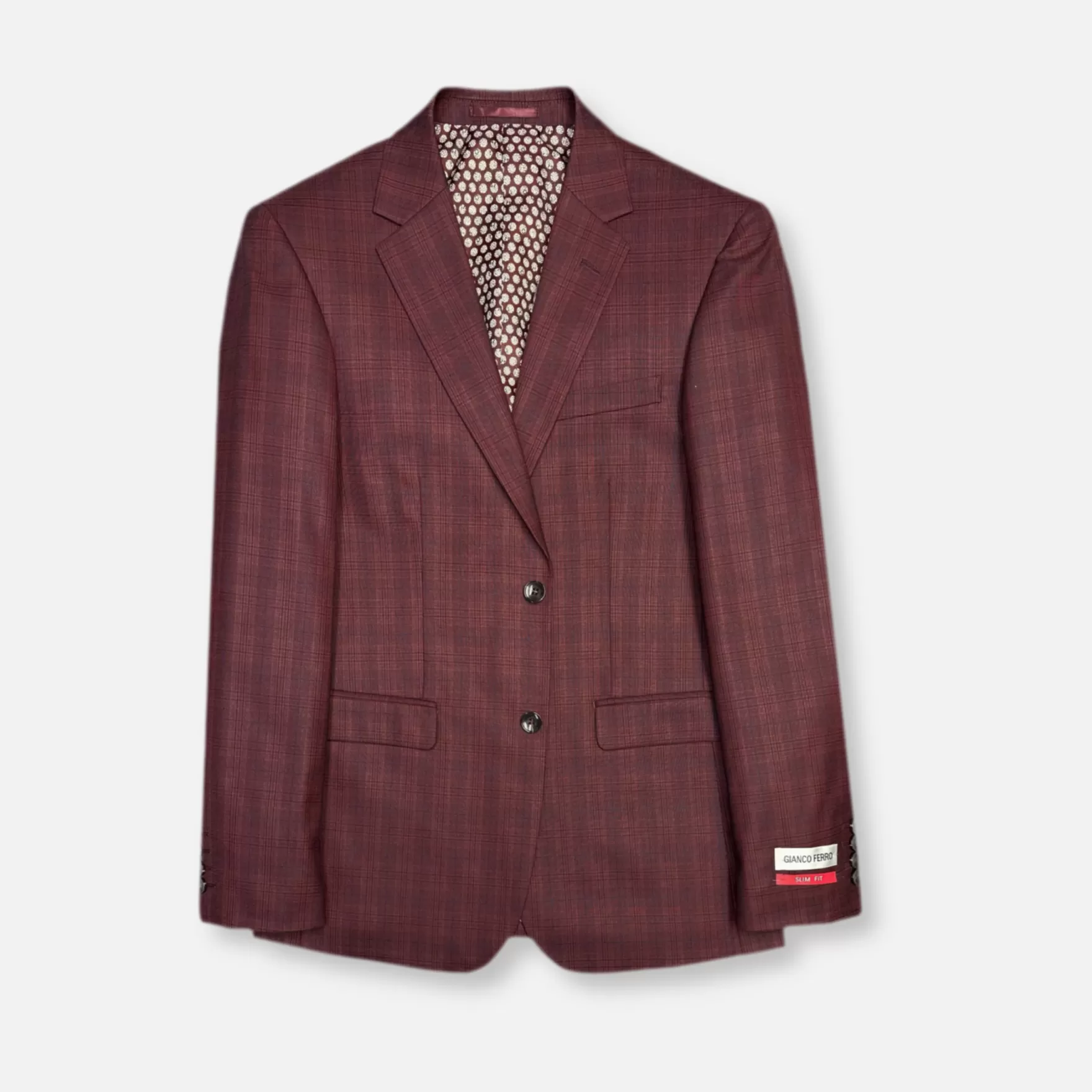 New Edition Fashion Suits-Gabriel Slim Plaid Suit Red