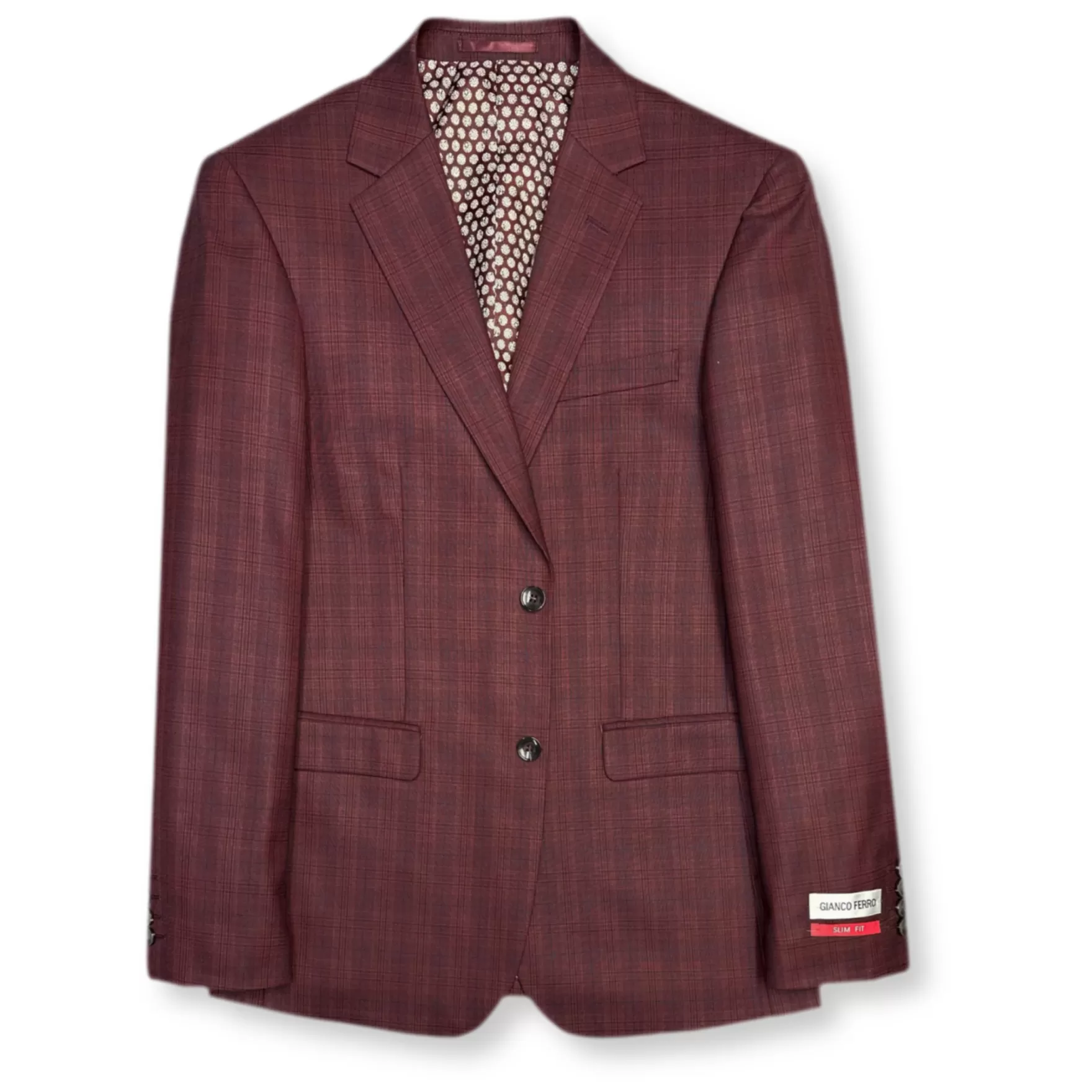 New Edition Fashion Suits-Gabriel Slim Plaid Suit Red