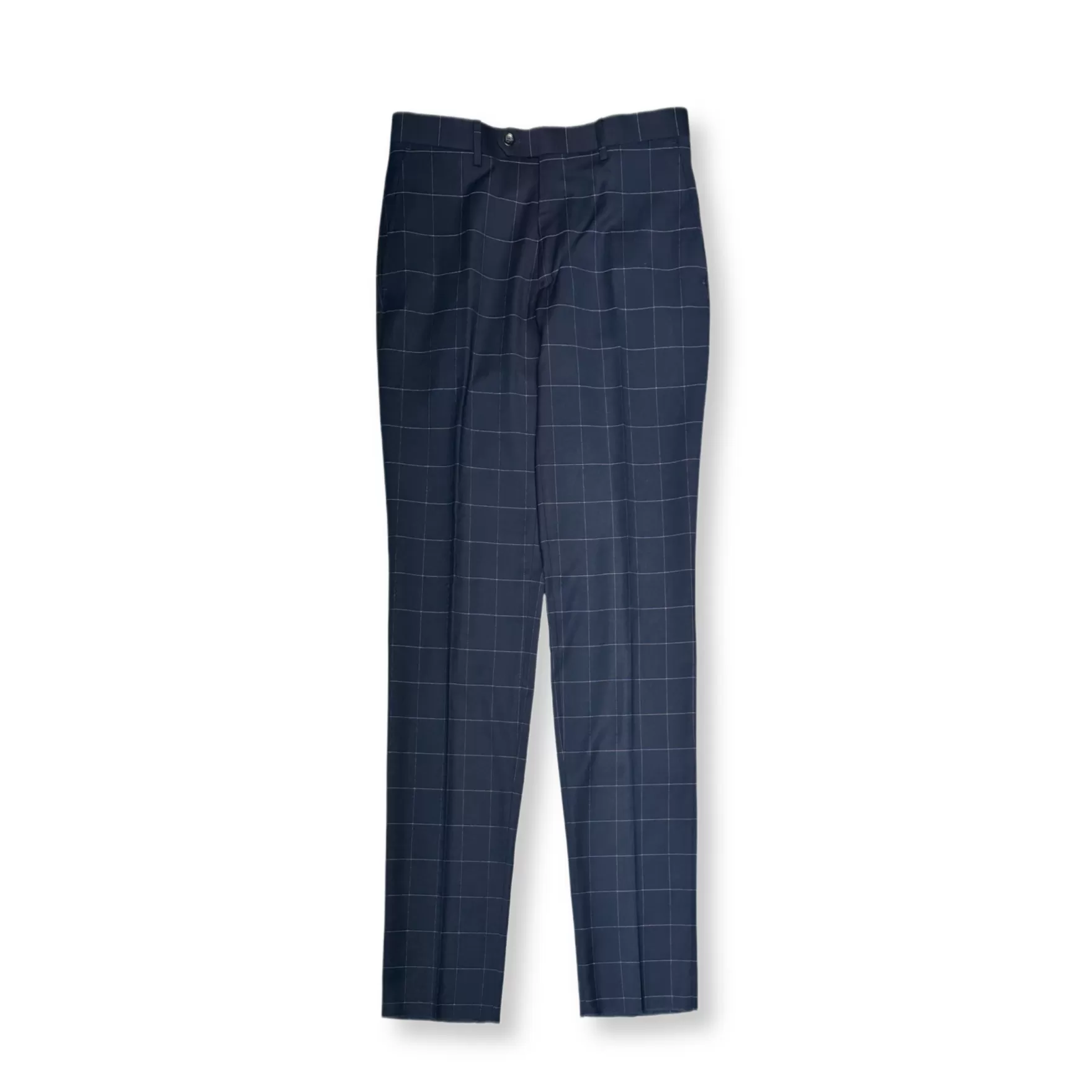 New Edition Fashion Suits-Galante Slim Windowpane Suit Navy