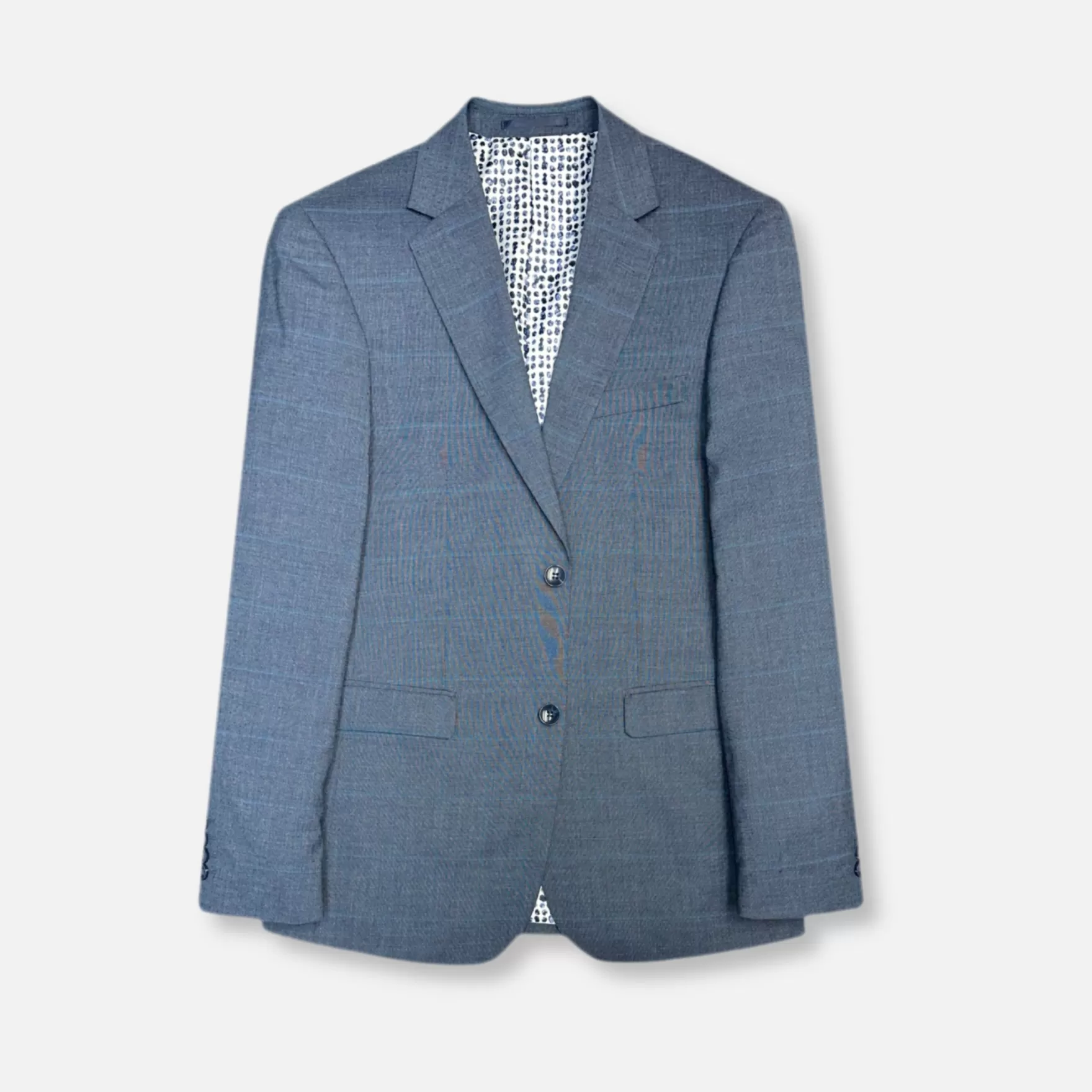 New Edition Fashion Suits-Galas Slim Windowpane Suit Blue