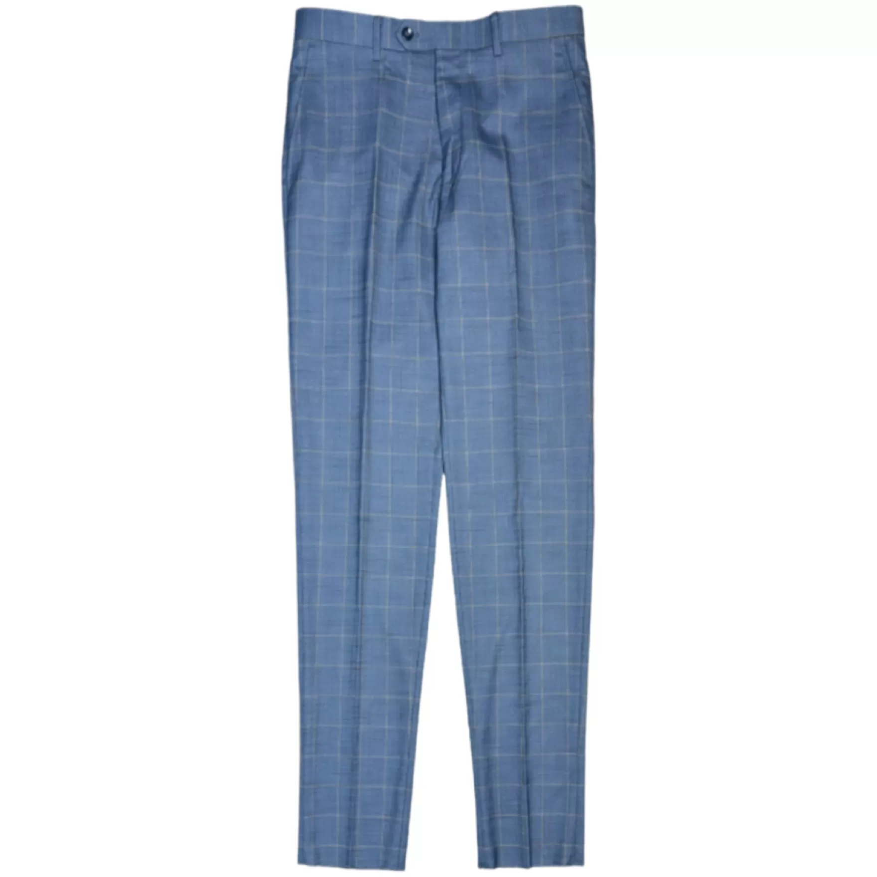 New Edition Fashion Suits-Galkin Slim Windowpane Suit Light Blue