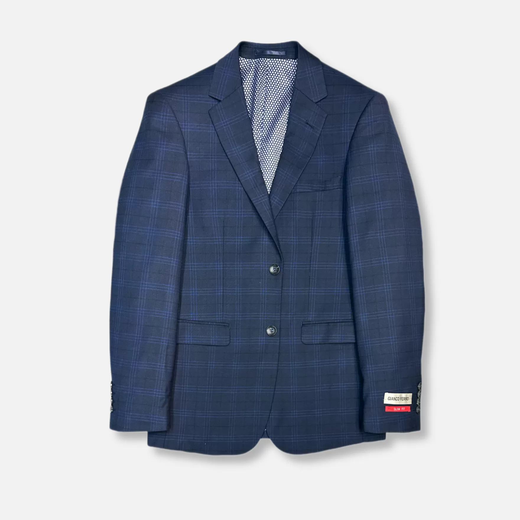 New Edition Fashion Suits-Gavin Slim Plaid Suit Navy