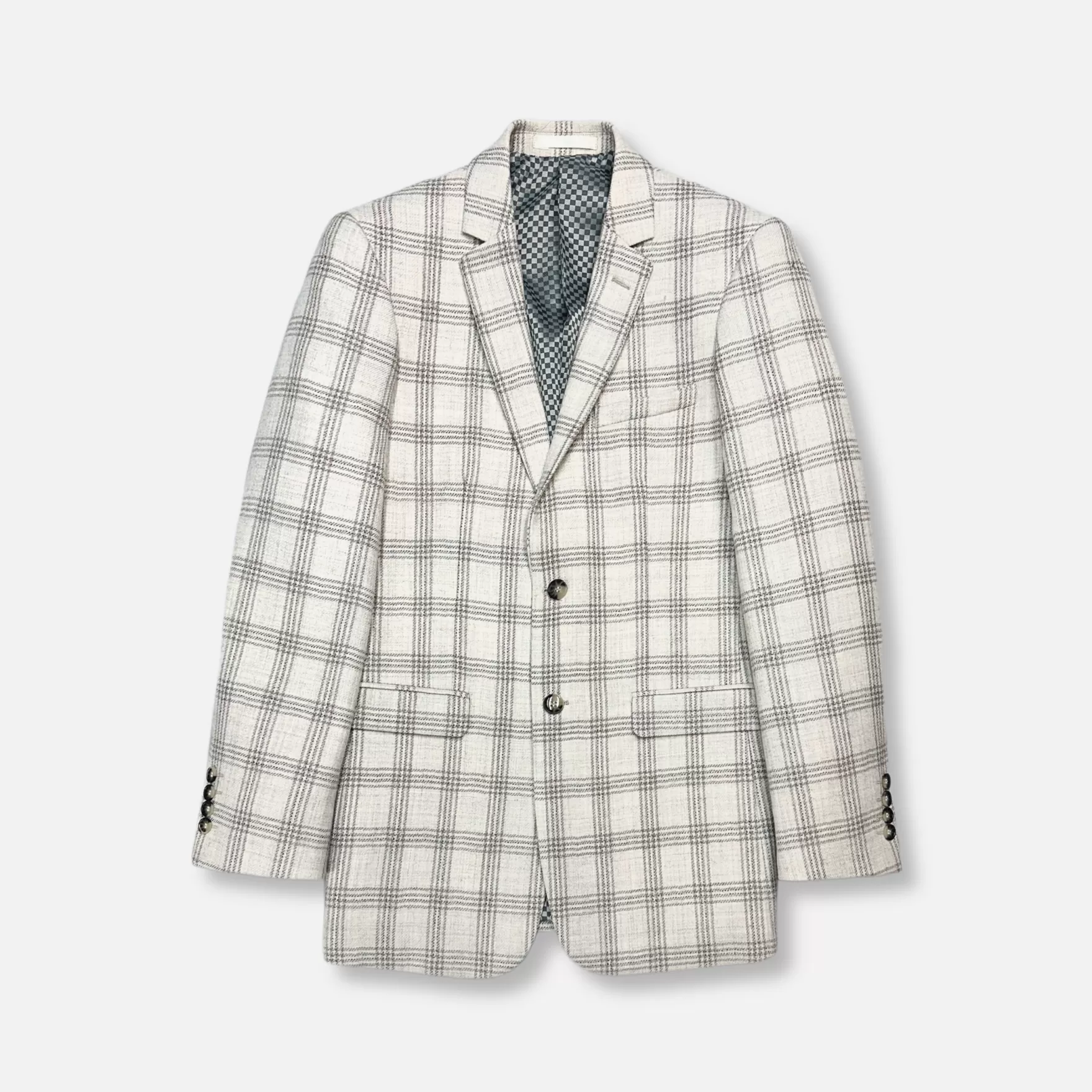 New Edition Fashion Blazers & Sportcoats-Geoffrey Plaid Wool Sport Coat Beige