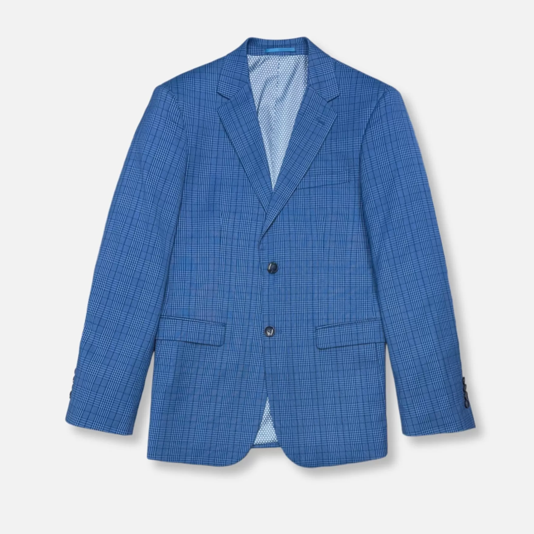 New Edition Fashion Suits-Giordano Slim Glen Plaid Suit Blue