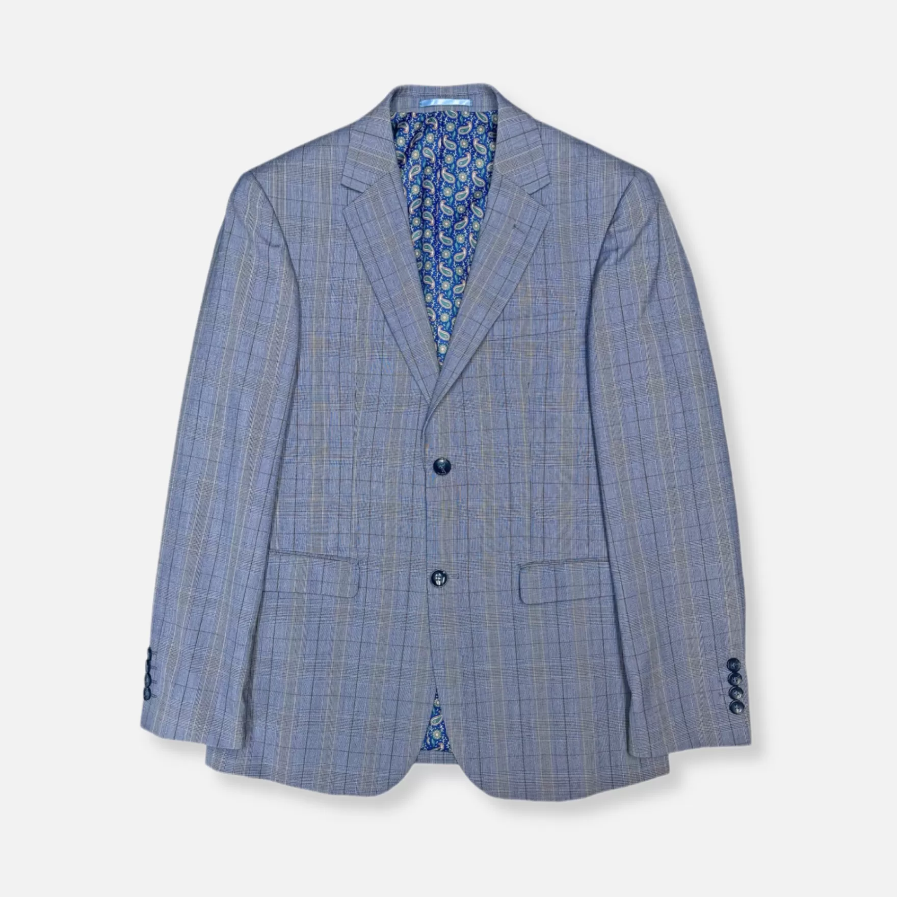 New Edition Fashion Suits-Grady Slim Plaid Suit Navy