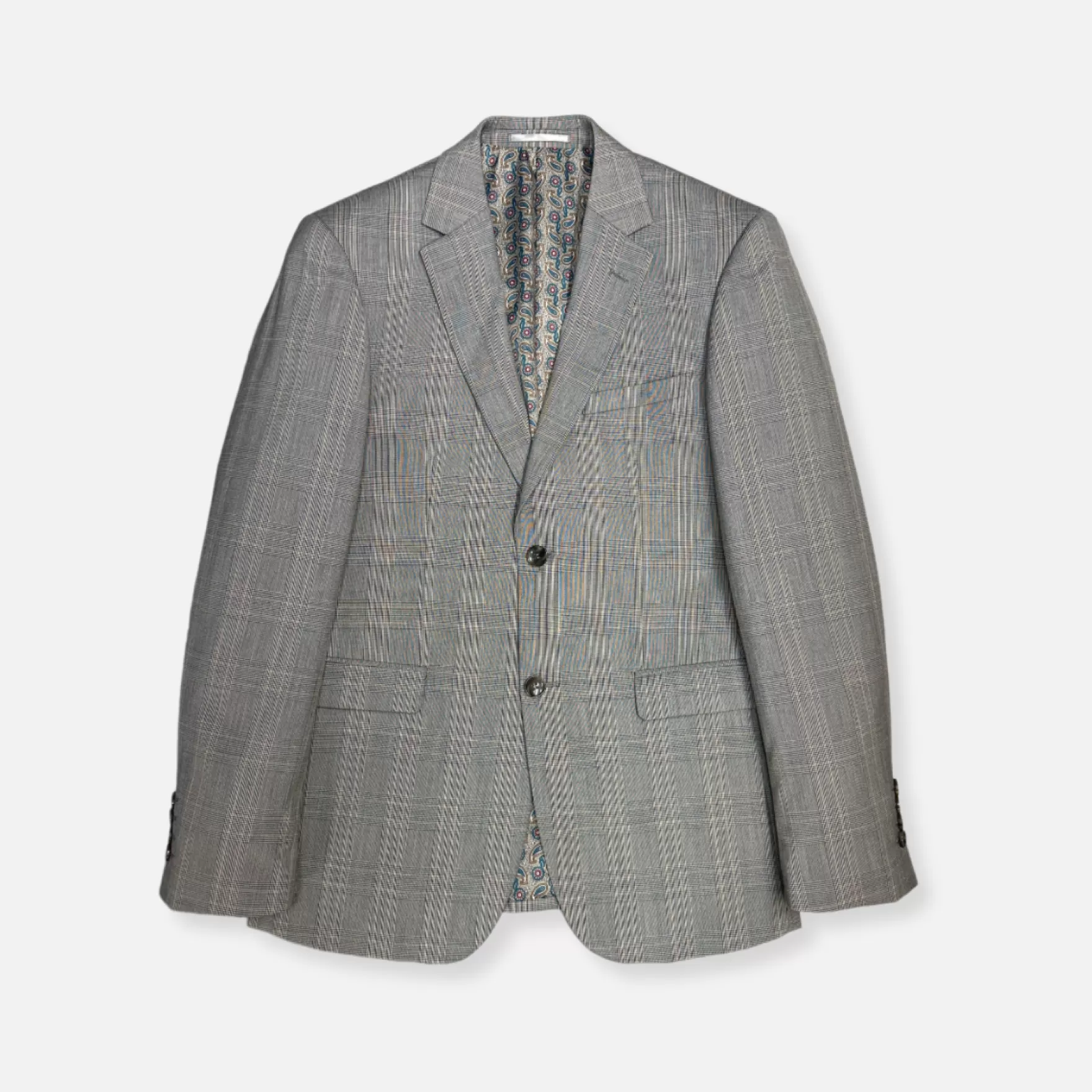 New Edition Fashion Suits-Grady Slim Plaid Suit Grey