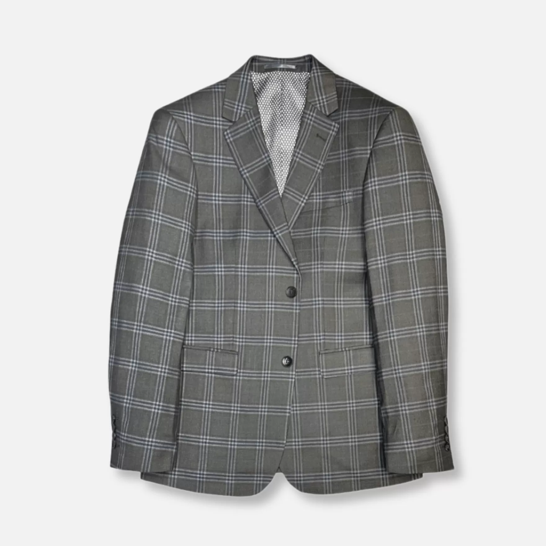 New Edition Fashion Suits-son Slim Plaid Suit Grey