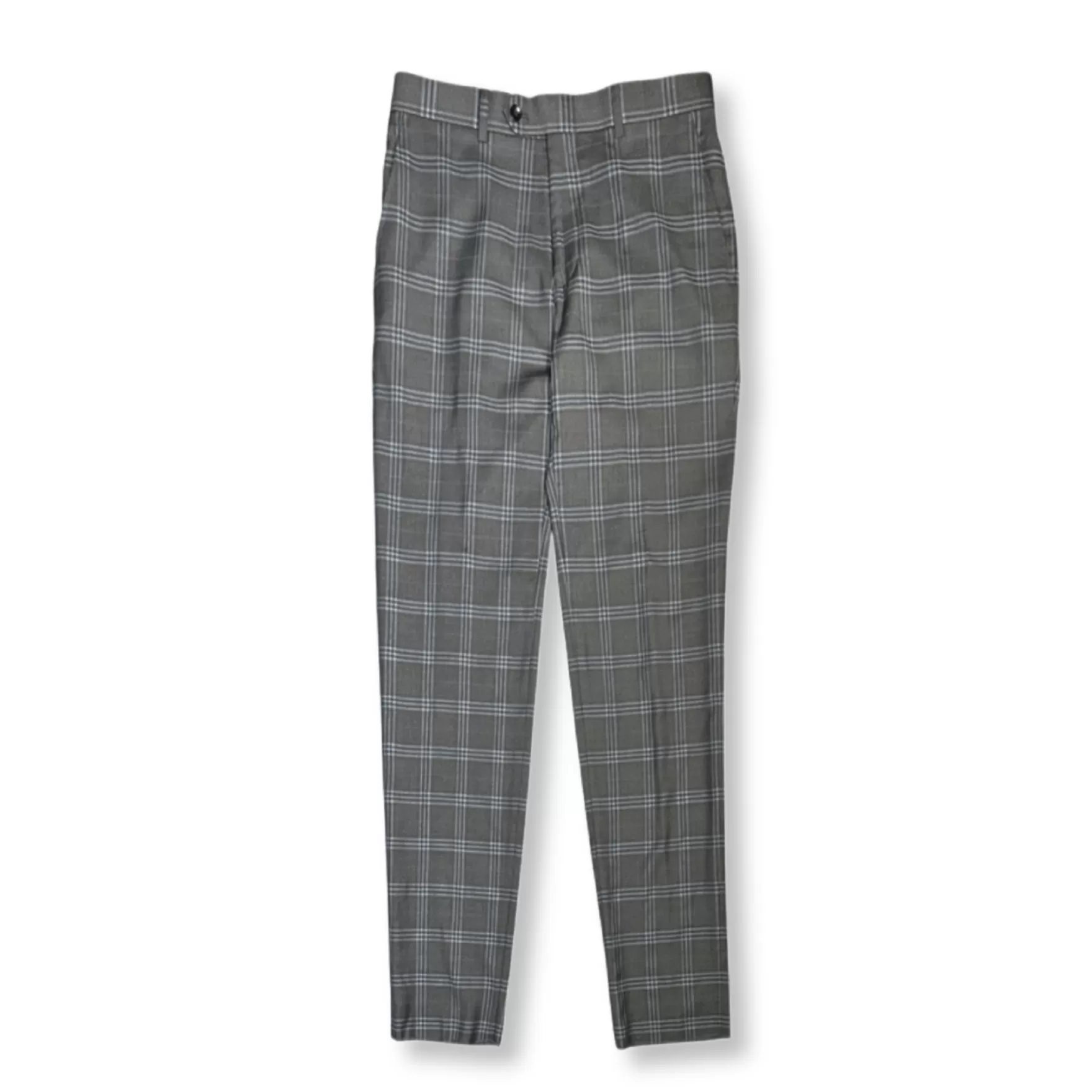 New Edition Fashion Suits-son Slim Plaid Suit Grey