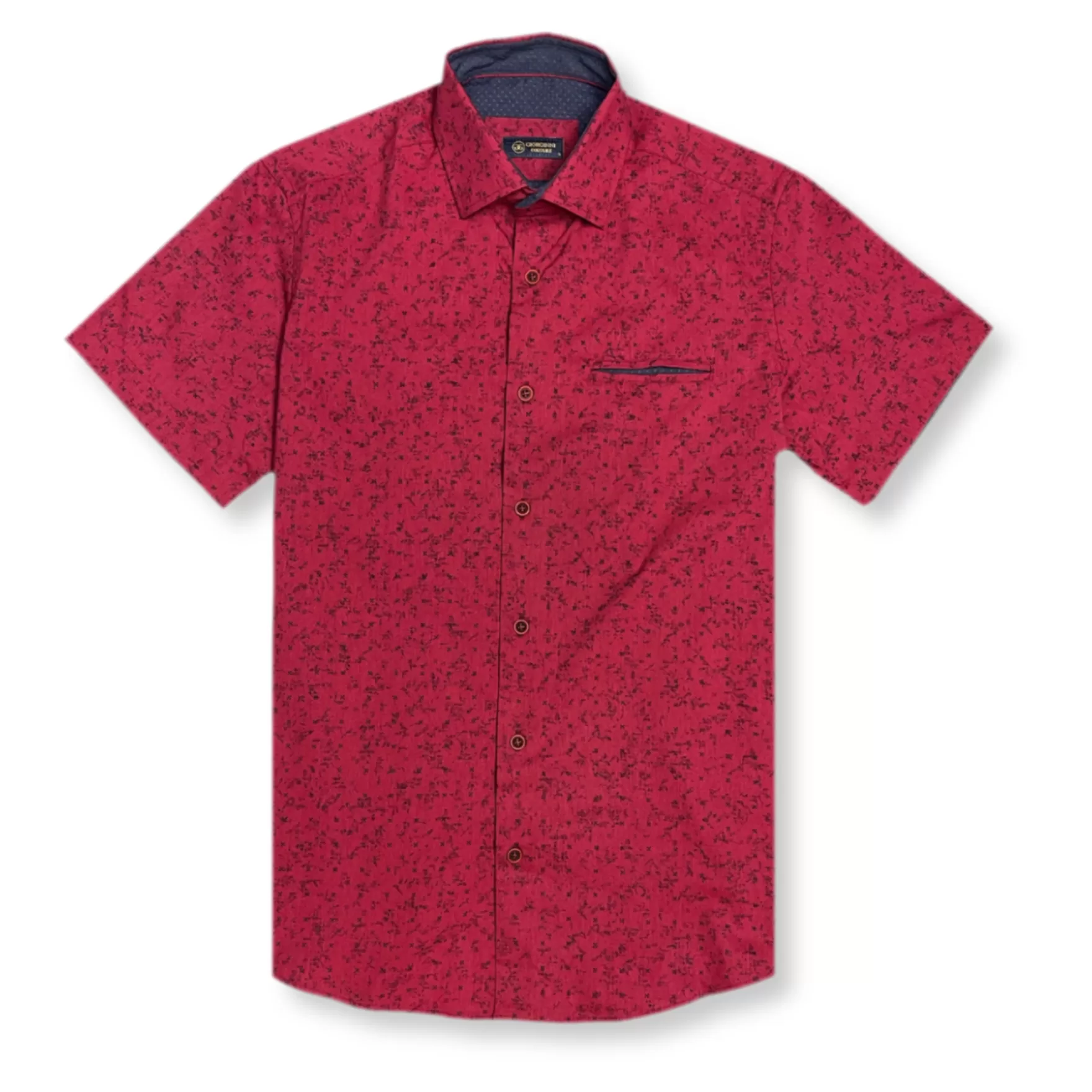 New Edition Fashion Button Downs-Gulfport Short Sleeve Button Down Red