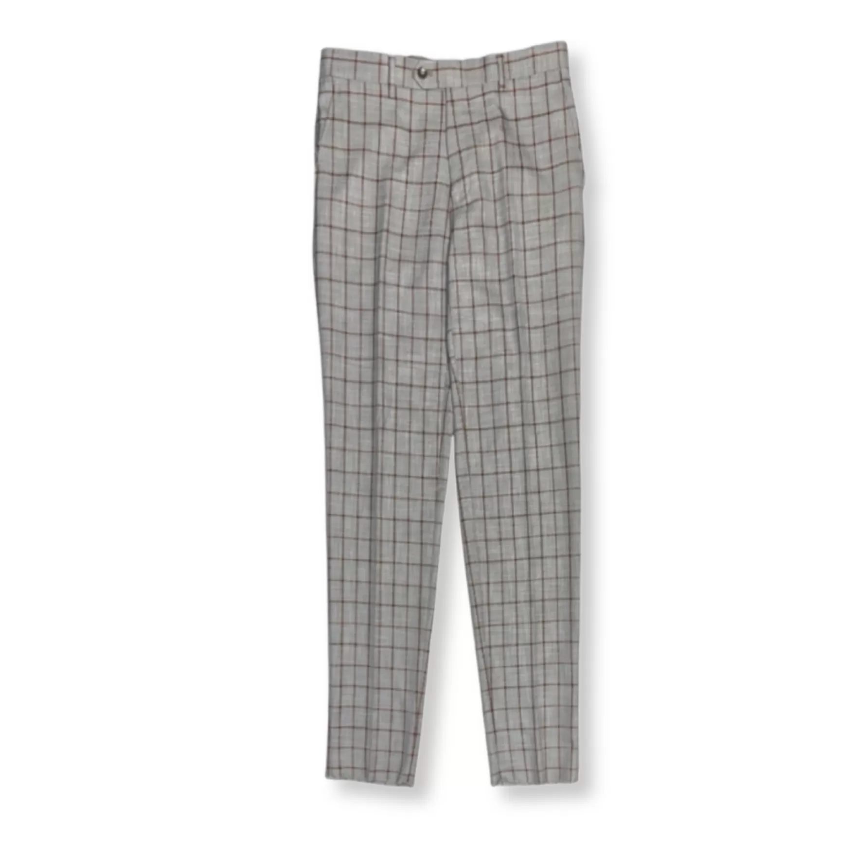 New Edition Fashion Suits-Gunner Slim Windowpane Suit Grey