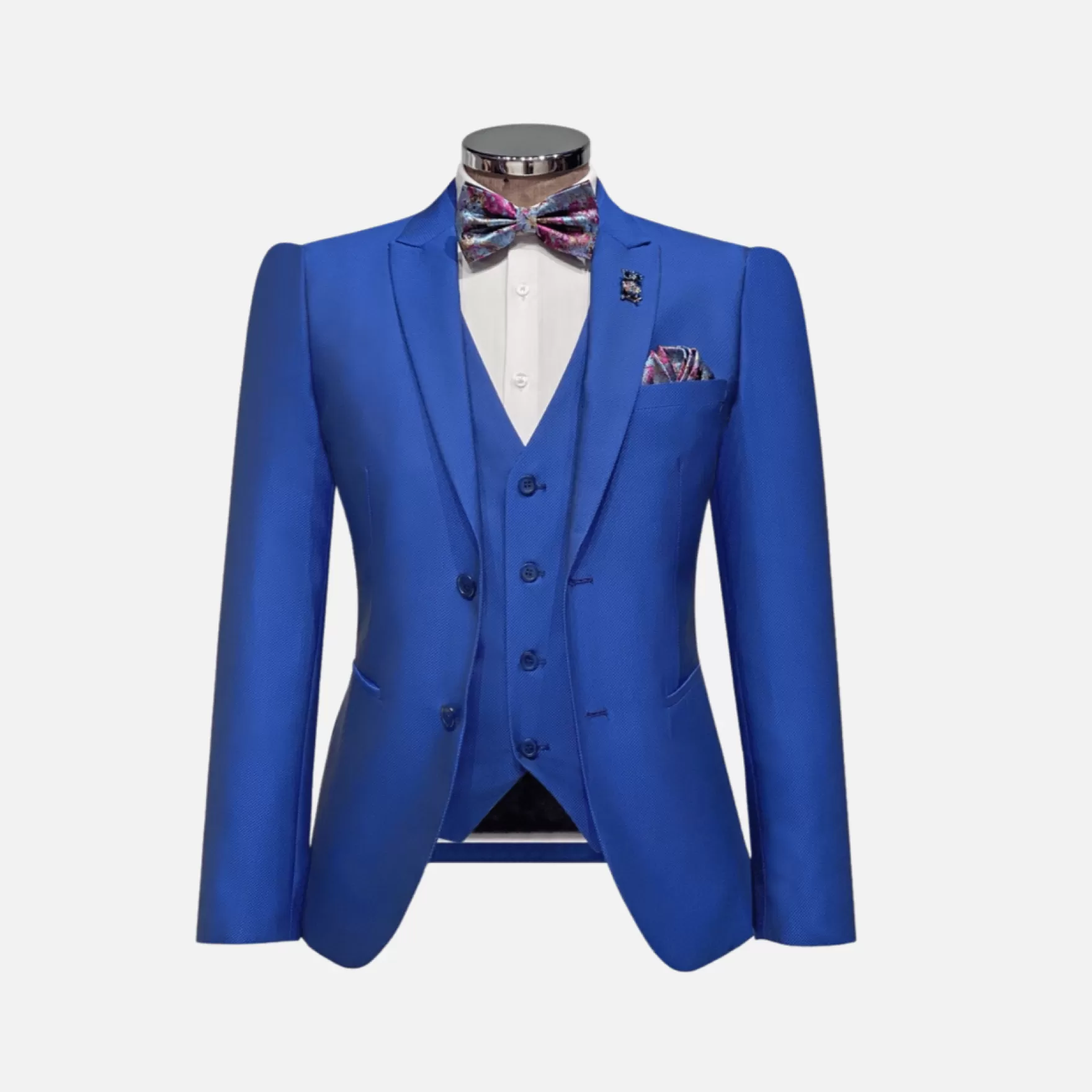 New Edition Fashion Suits-Hefner Super Slim Vested Suit Blue