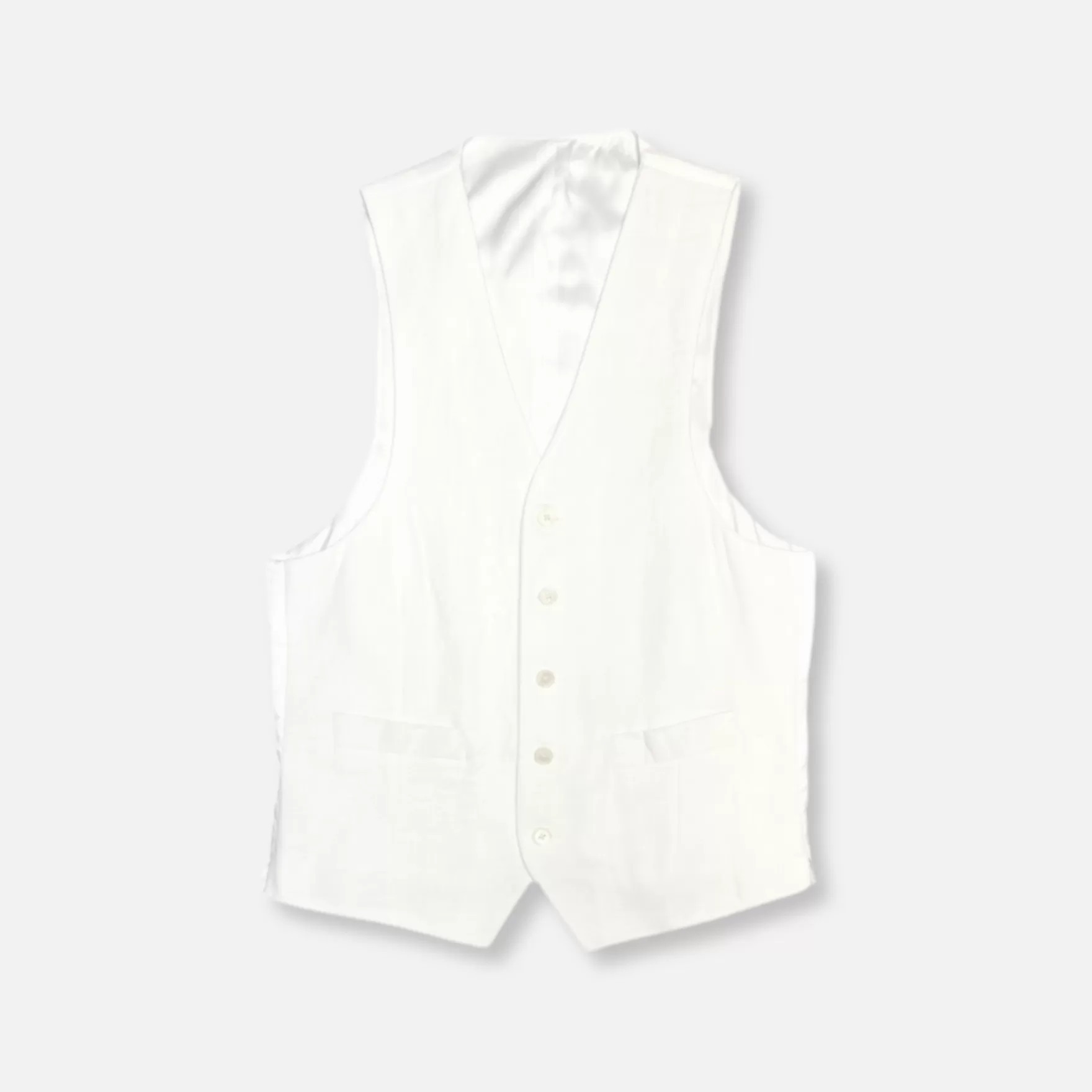 New Edition Fashion Vests-Hitchcock Linen Vest White