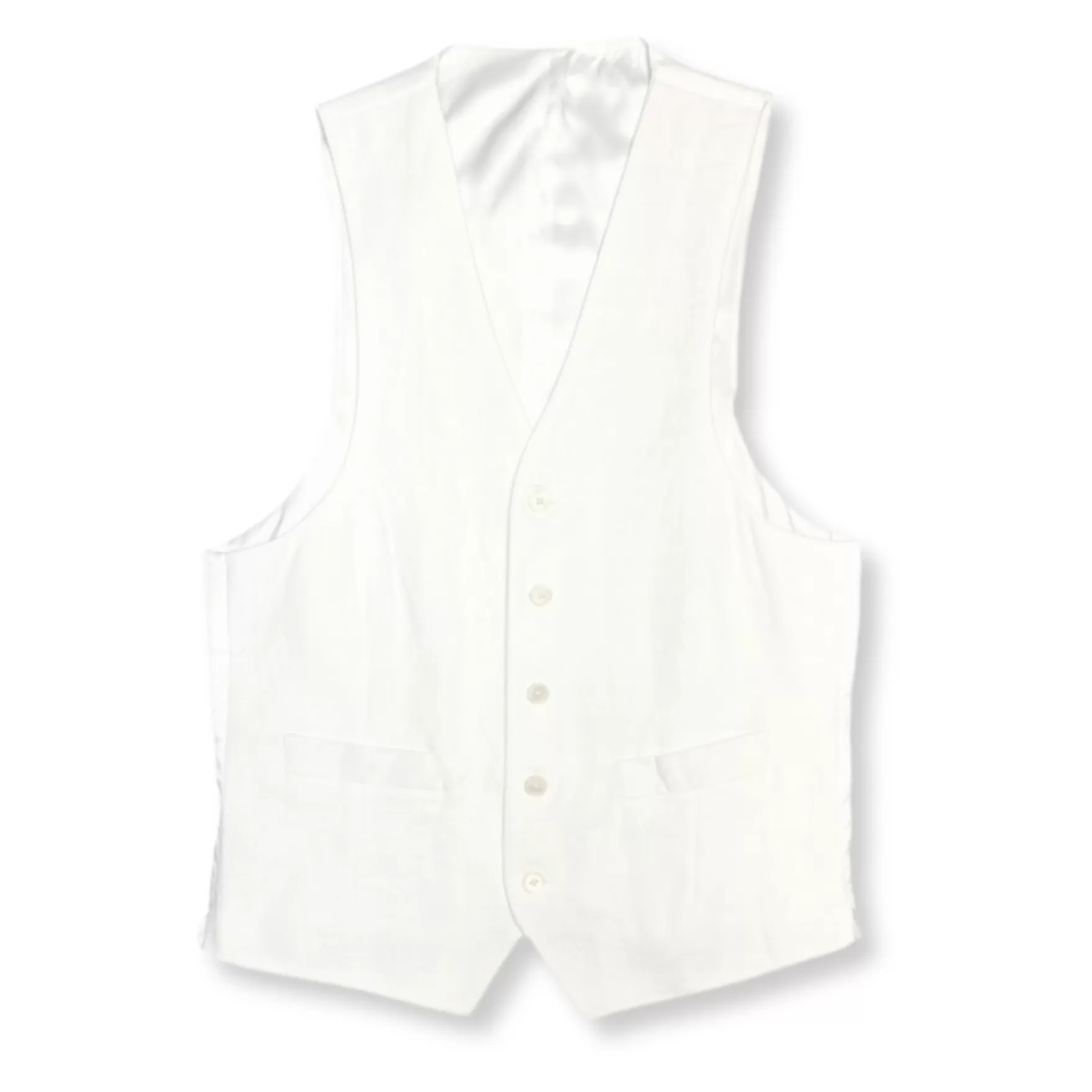 New Edition Fashion Vests-Hitchcock Linen Vest White