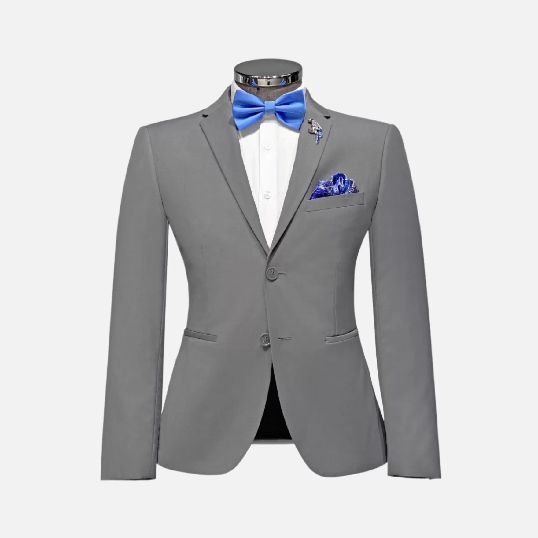 New Edition Fashion Suits-Howard Solid Super Slim Suit Grey