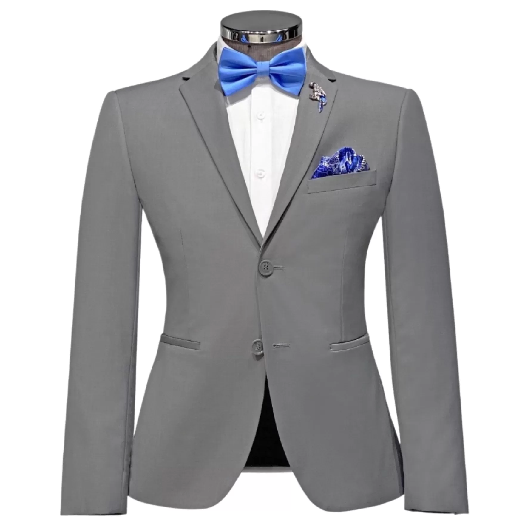 New Edition Fashion Suits-Howard Solid Super Slim Suit Grey